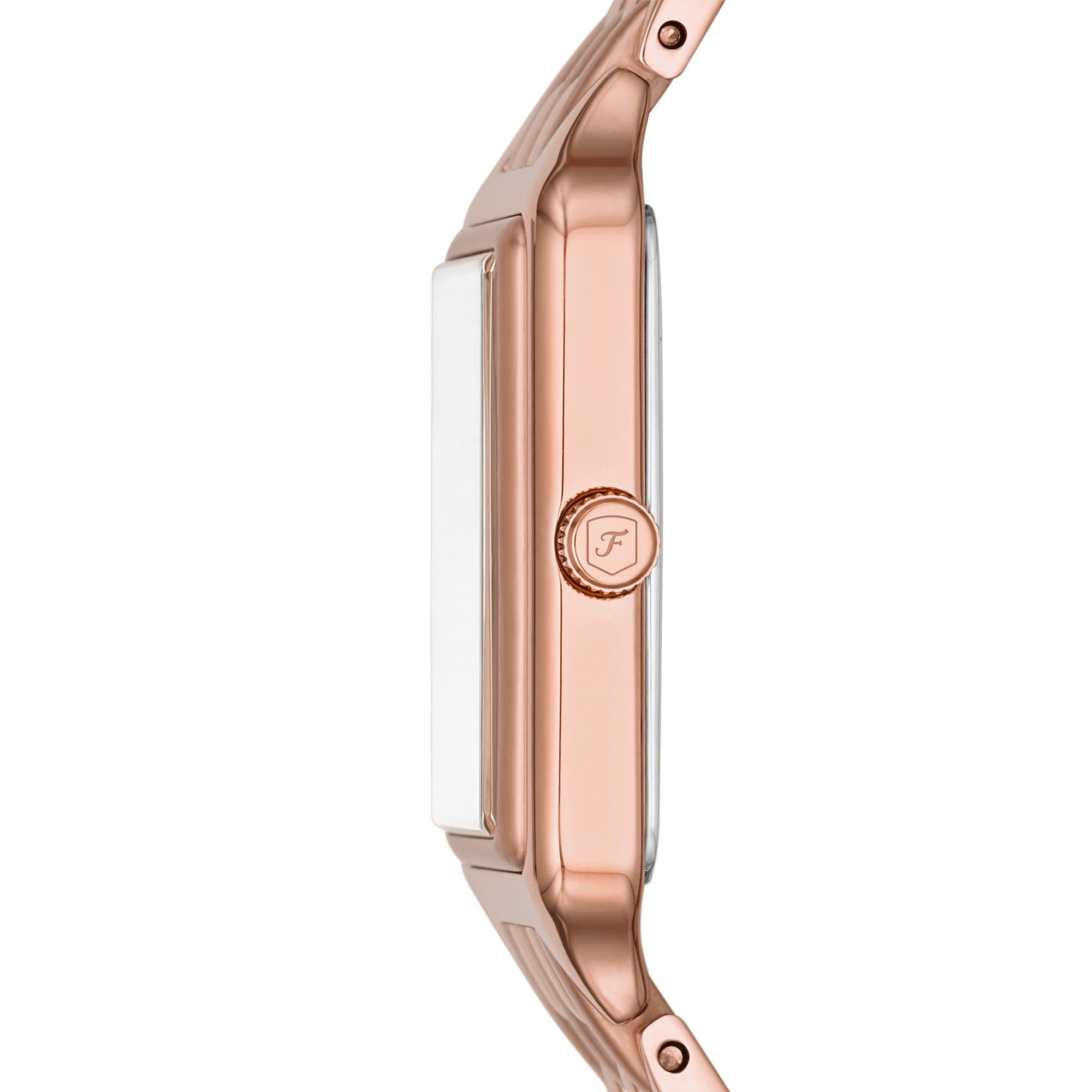 Fossil Raquel Date Rose Gold-Tone Stainless Steel White Dial Women’s Watch ES5271