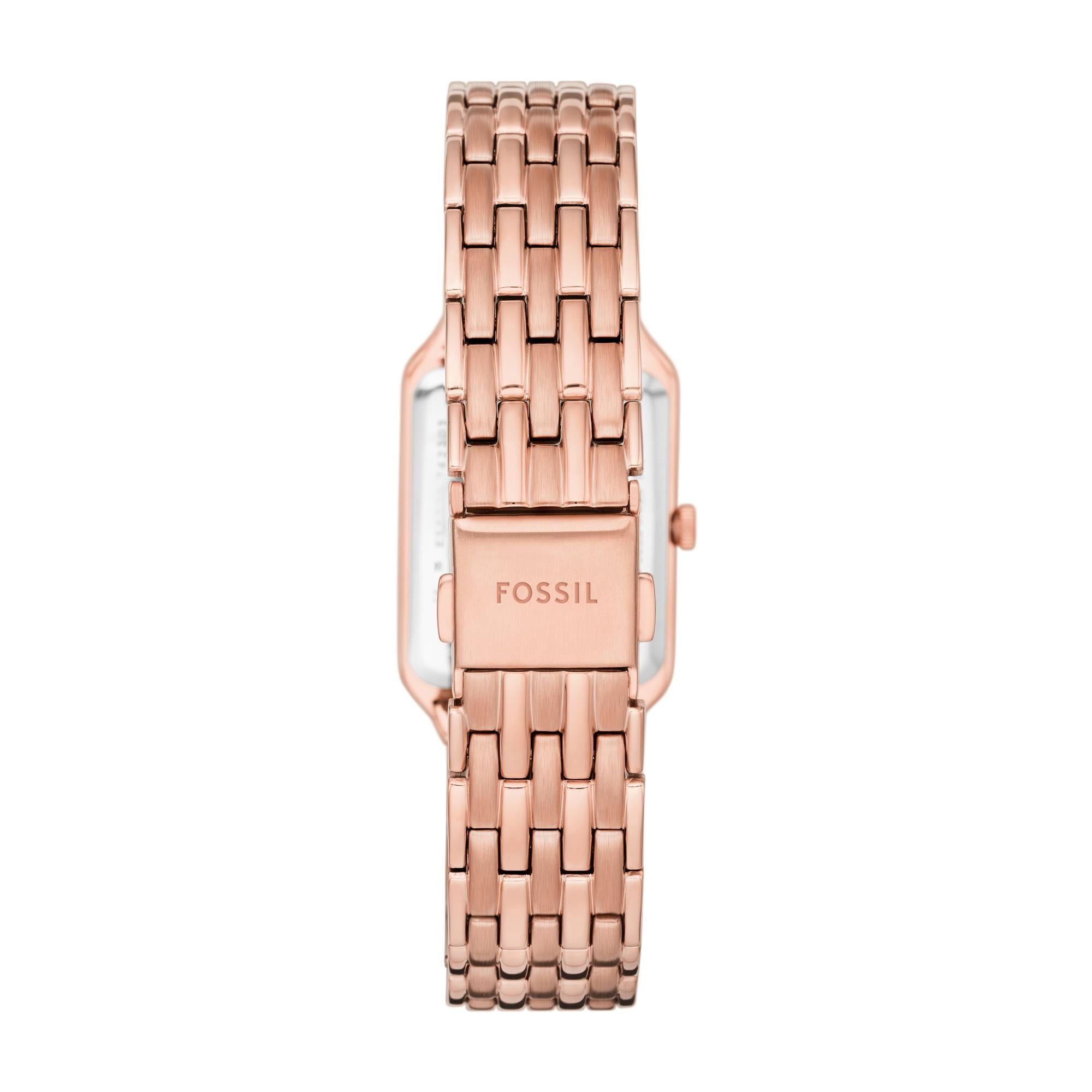 Fossil Raquel Date Rose Gold-Tone Stainless Steel White Dial Women’s Watch ES5271