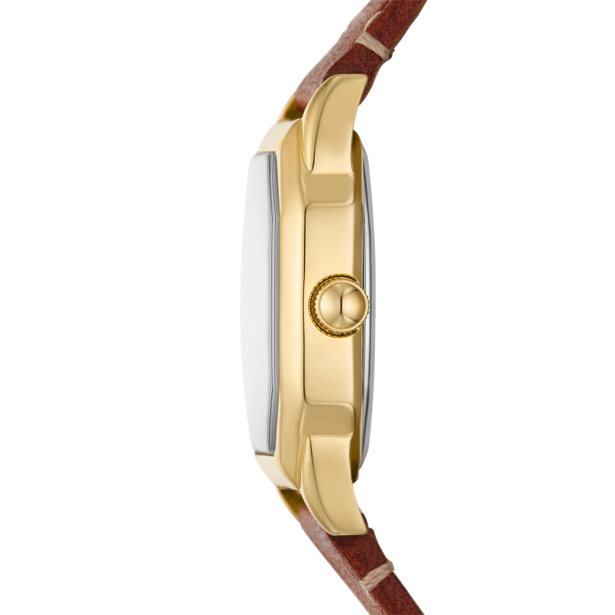 Fossil Harlow Three-Hand Brown Leather Cream Dial Women’s Watch ES5364