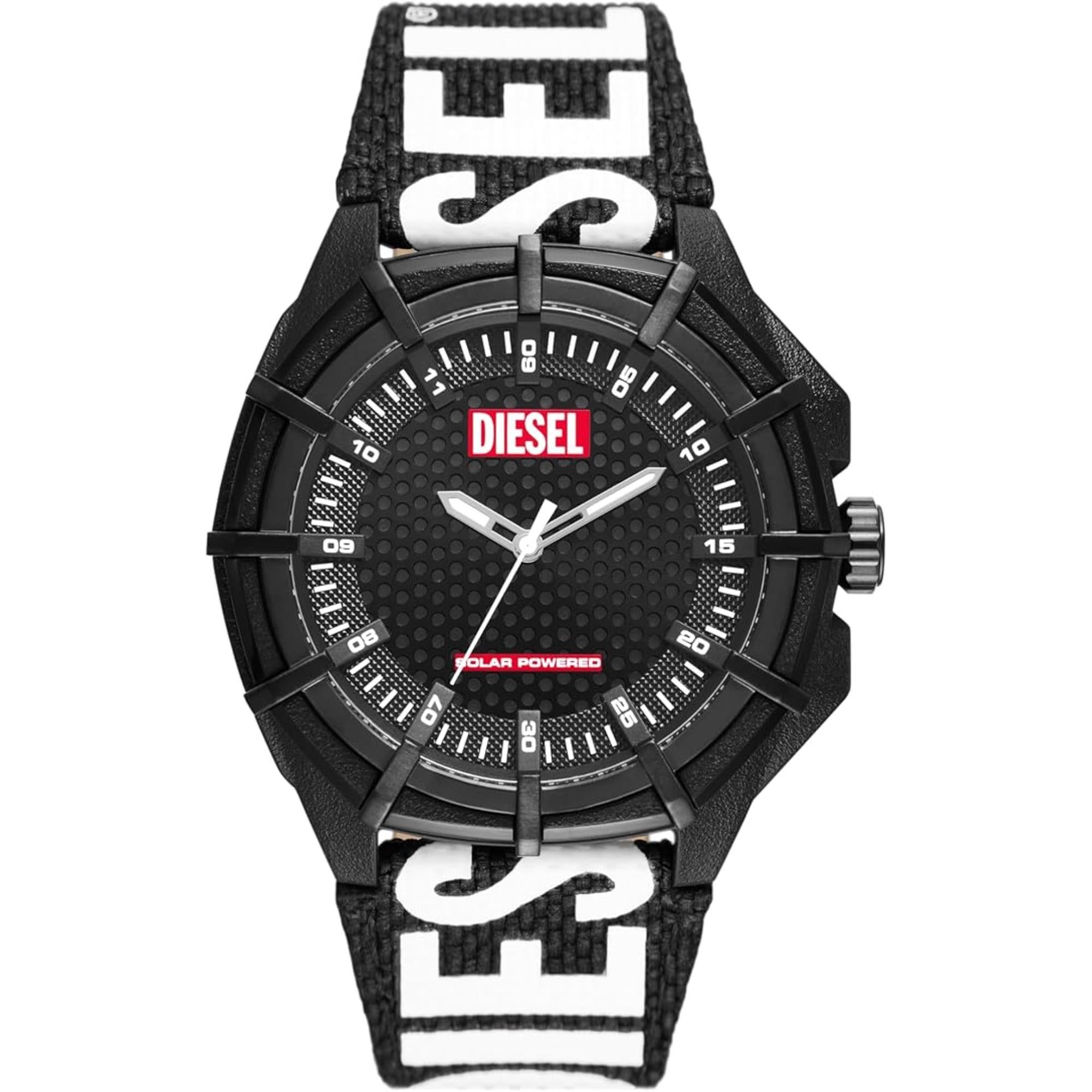 Diesel Framed Solar-Powered Black rPET Strap Black Dial Men’s Watch DZ4654