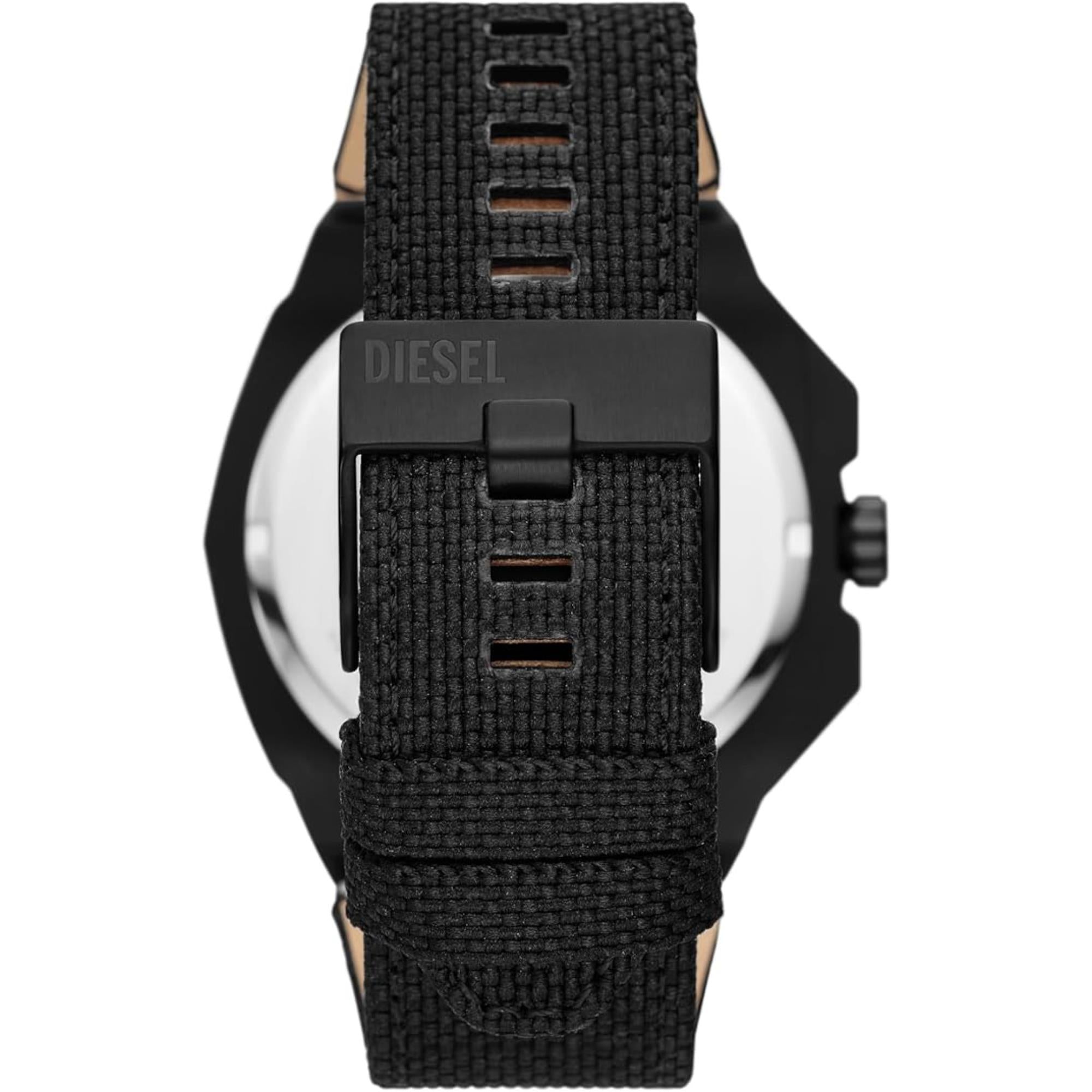 Diesel Framed Solar-Powered Black rPET Strap Black Dial Men’s Watch DZ4654