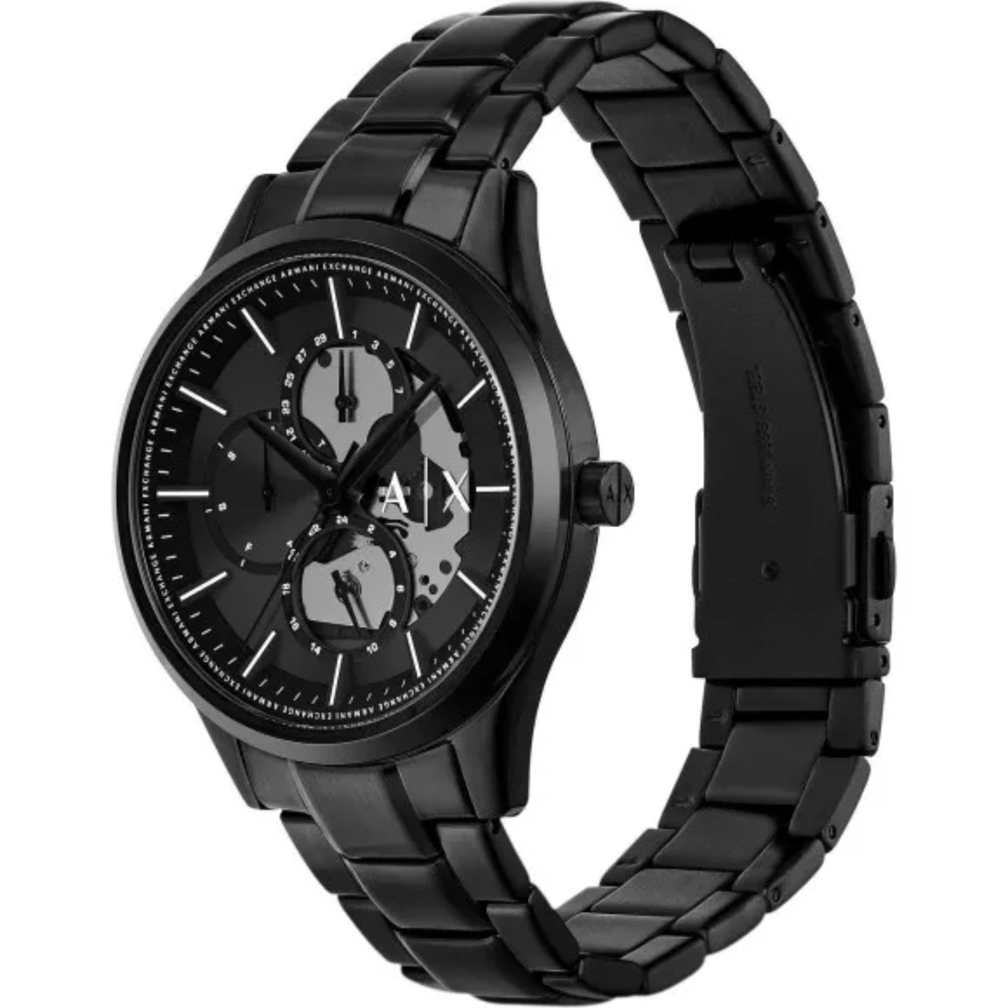 Armani Exchange Multifunction Black Dial Stainless Steel Strap Men’s Watch Gift Set AX7160SET