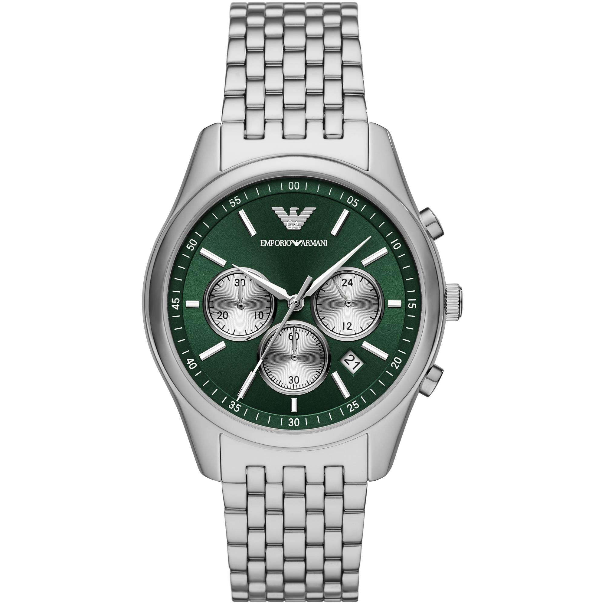 Emporio Armani Chronograph Stainless Steel Green Dial Men’s Watch AR11581