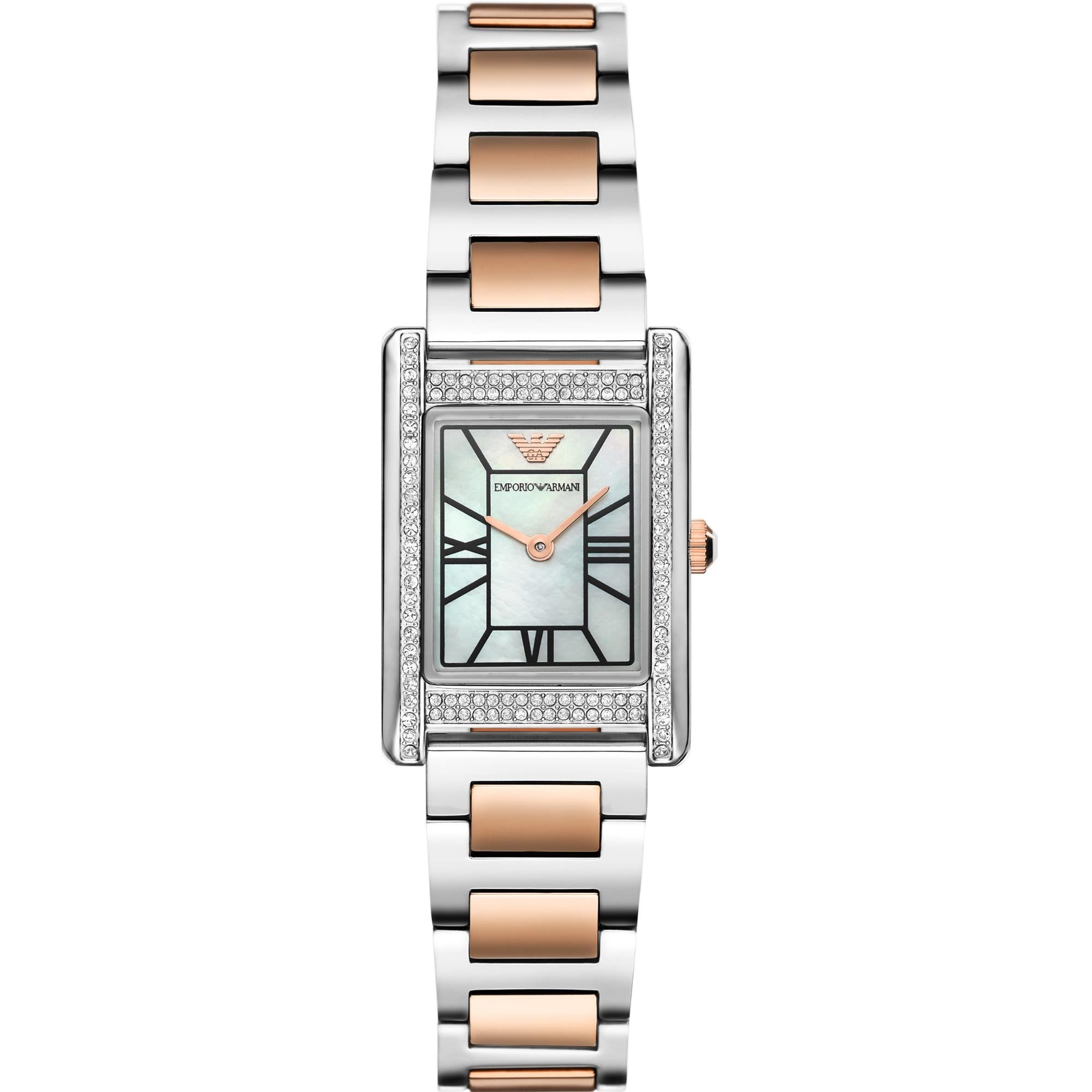 Emporio Armani Genni Two-Tone Stainless Steel Mother-of-Pearl Dial Women's Watch AR11626
