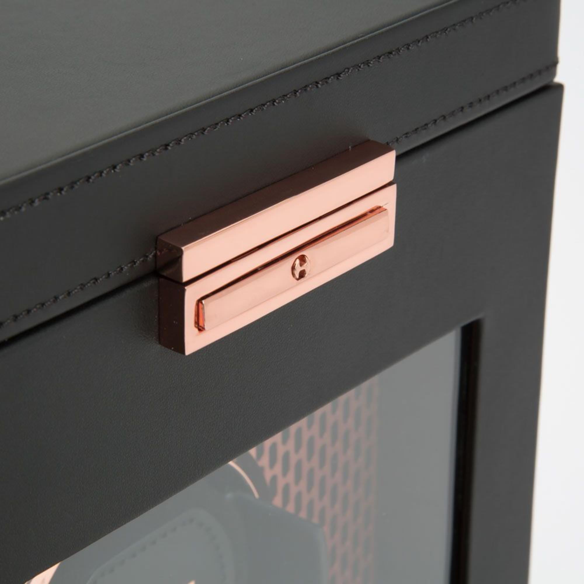 WOLF Axix Black Single Watch Winder With Copper Storage 469216