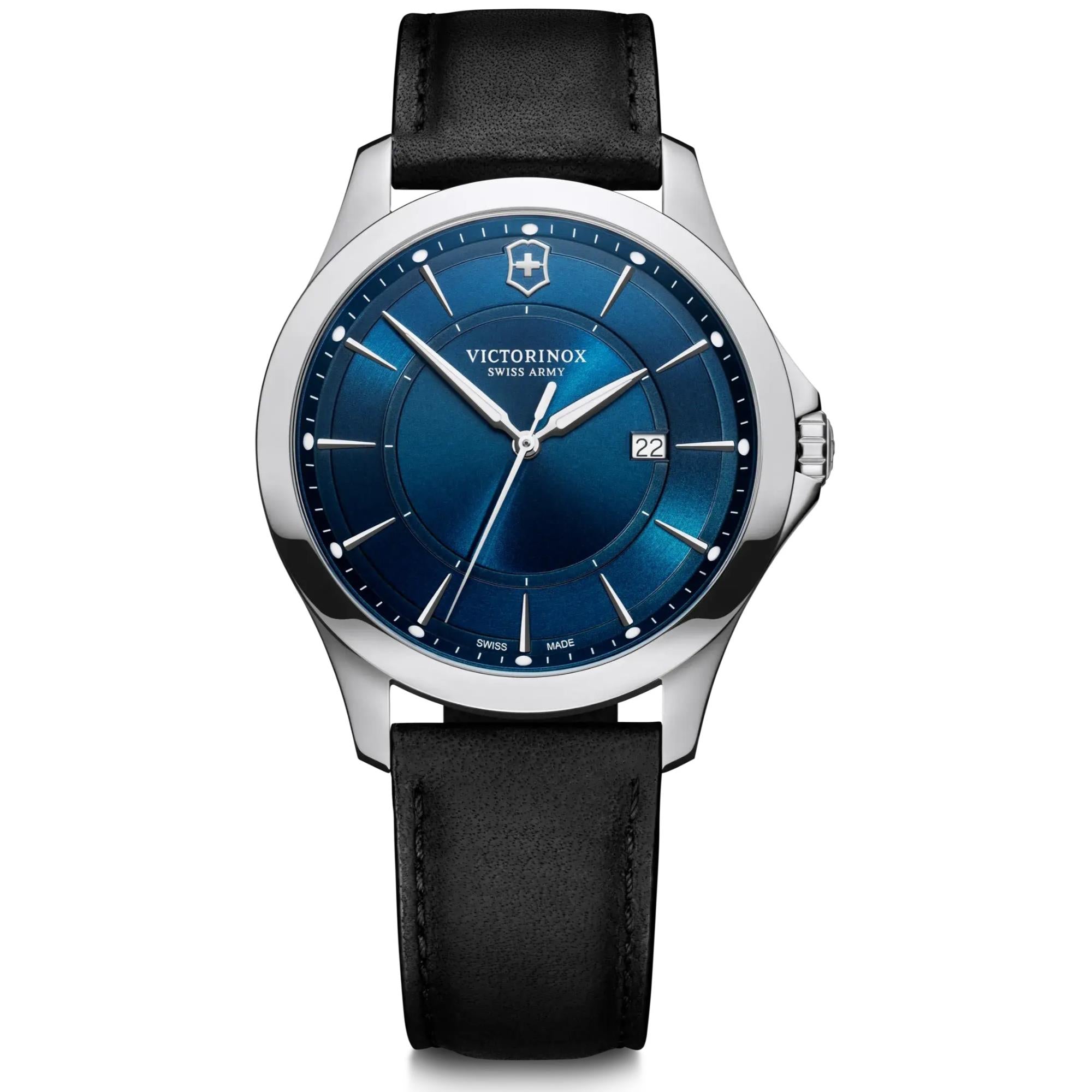 Victorinox Alliance Quartz Blue Dial Leather Strap Men's Watch 241906