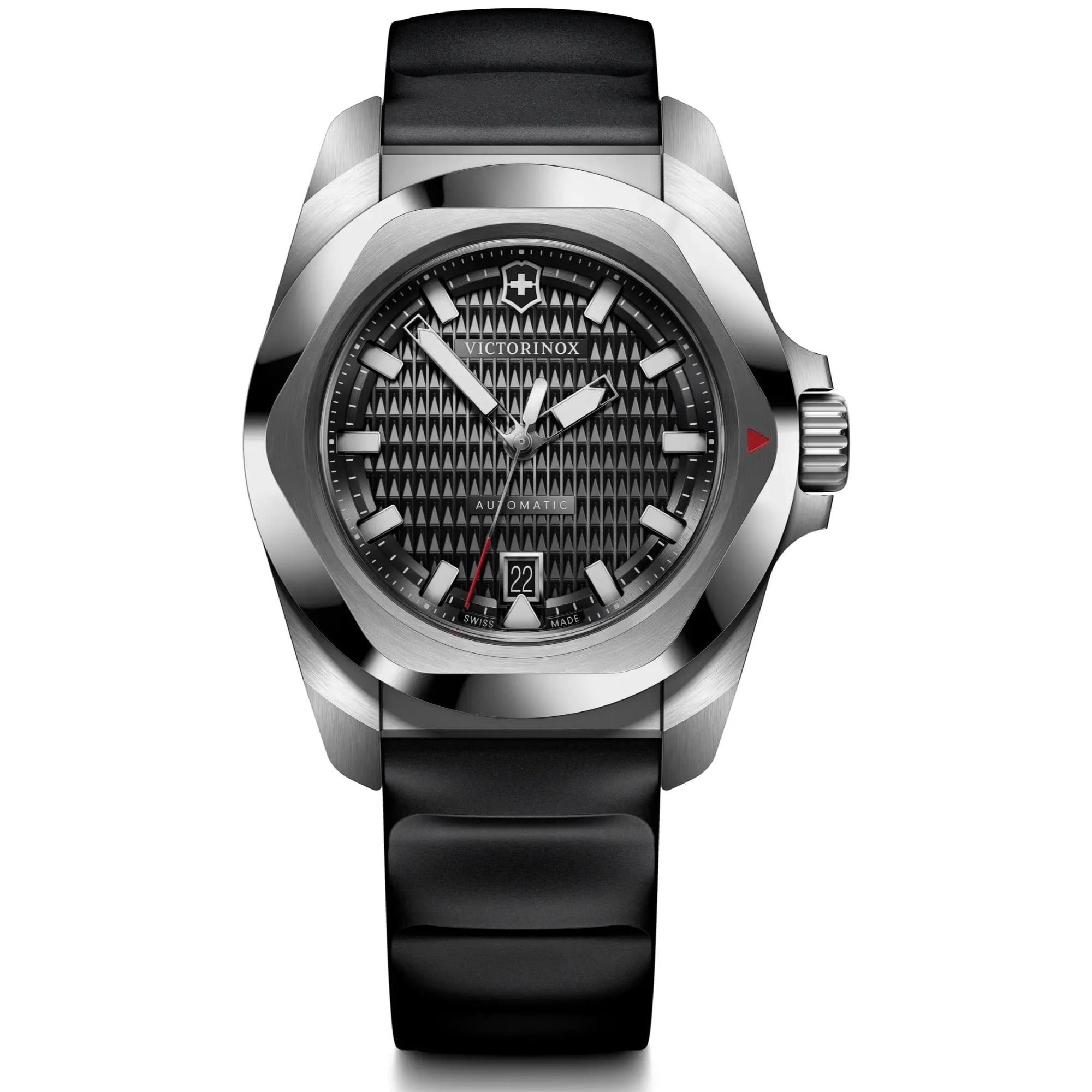 Victorinox I.N.O.X. Automatic Black Dial Leather Strap Men's Watch 242039