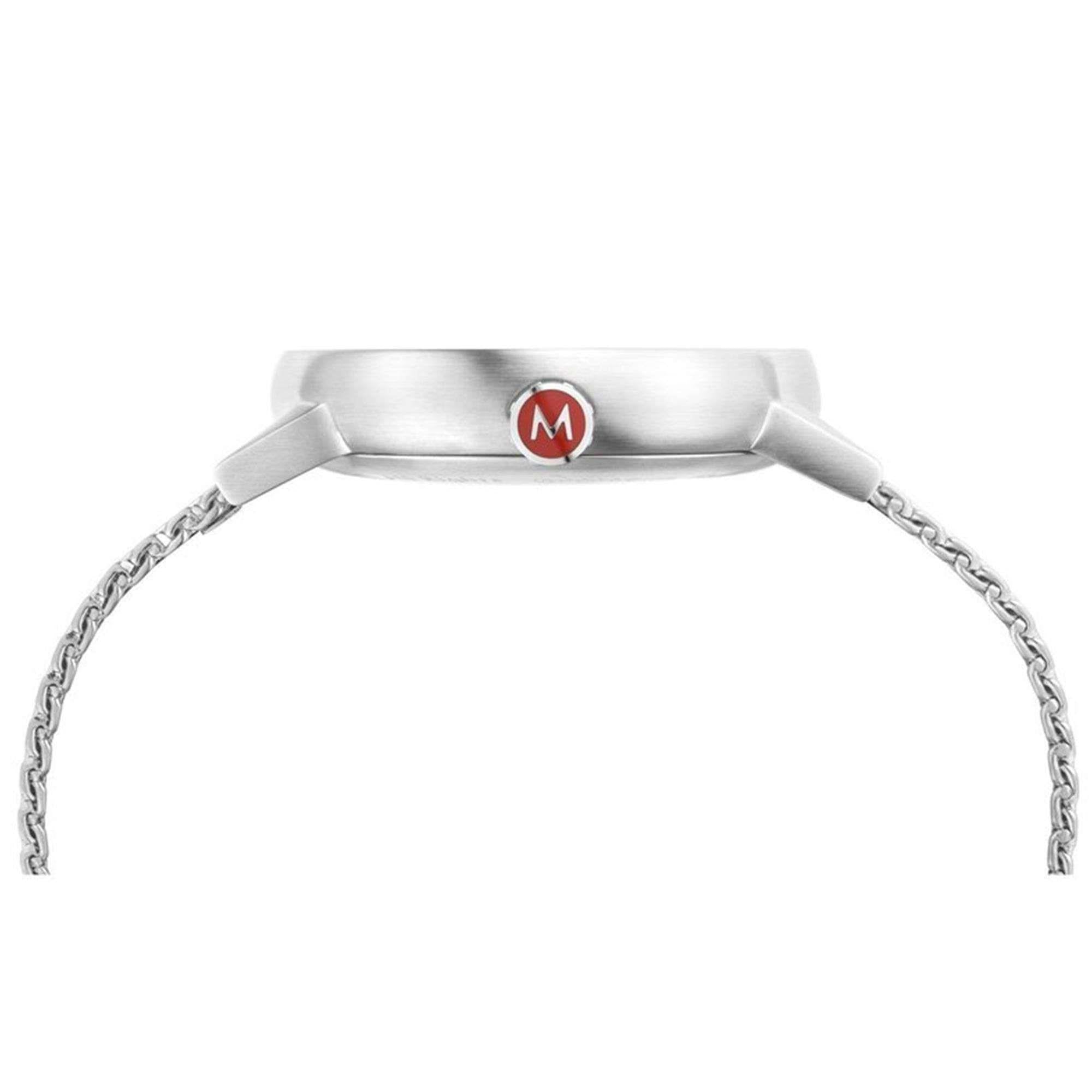 Mondaine evo2 Big Stainless Steel Case Stainless Steel Mesh Bracelet White Dial Men's Watch MSE.40210.SM