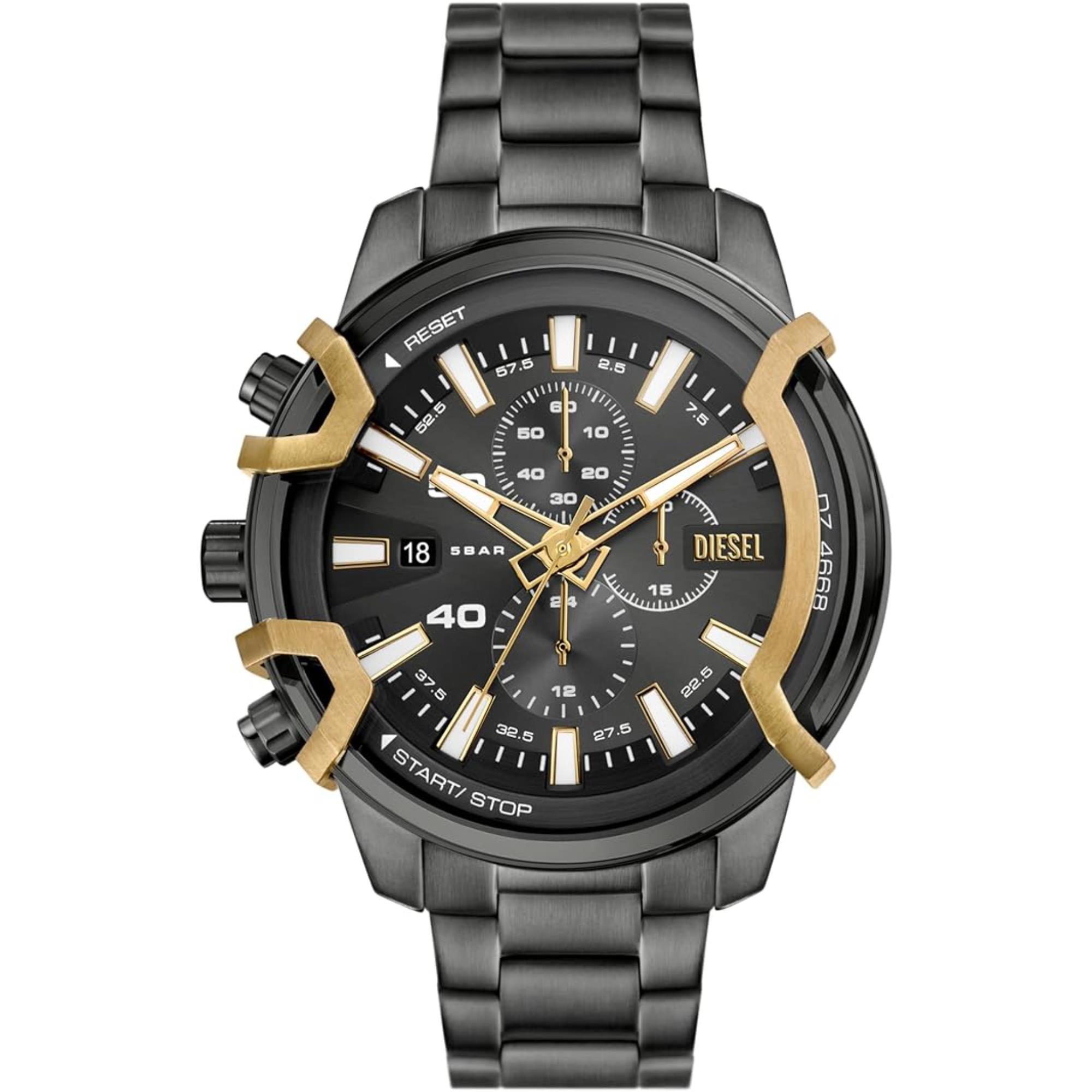 Diesel Griffed Chronograph Two-Tone Stainless Steel Gray Dial Men’s Watch DZ4668