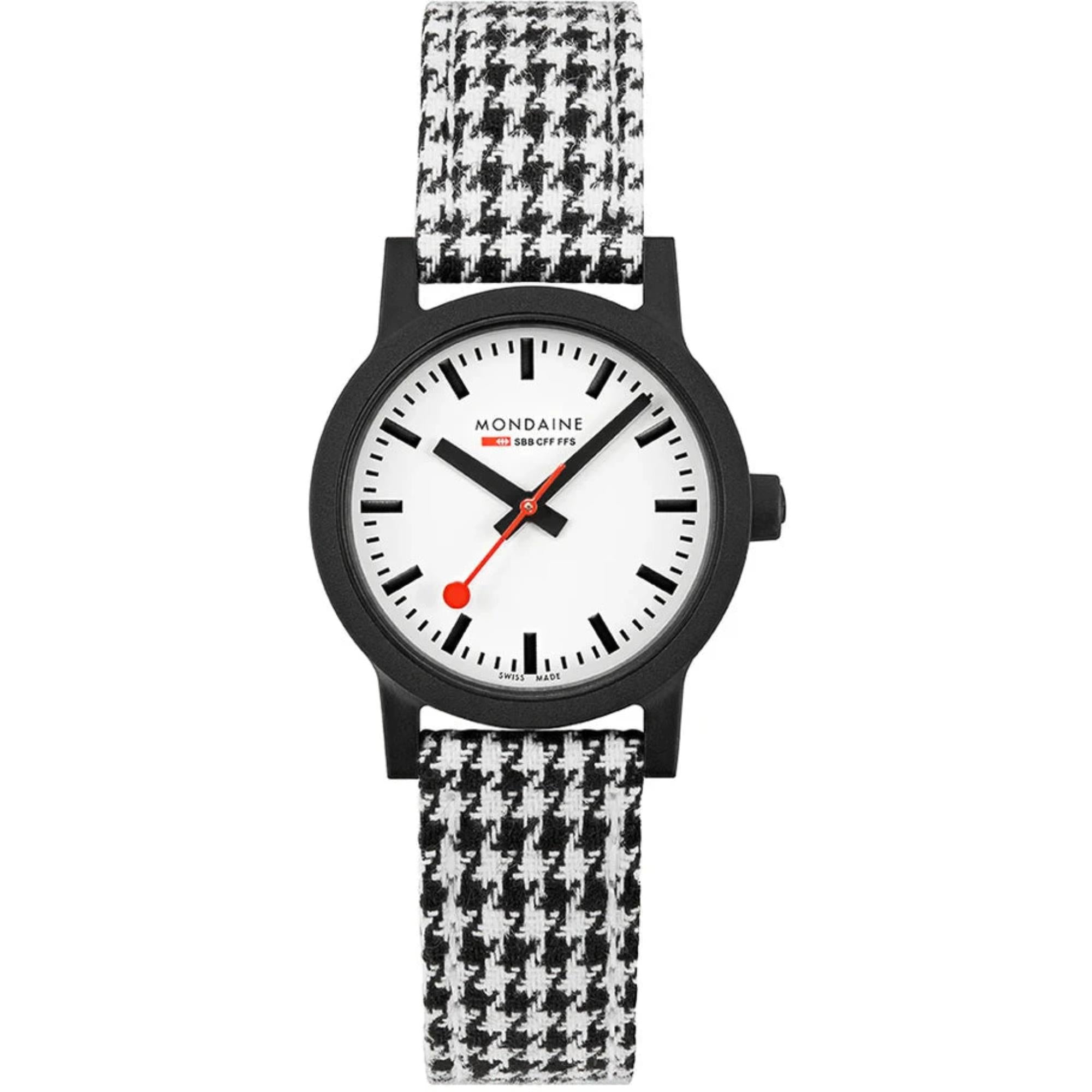 Mondaine Essence Quartz White Dial Two Tone PET Strap Unisex Watch MS1.32110.LN