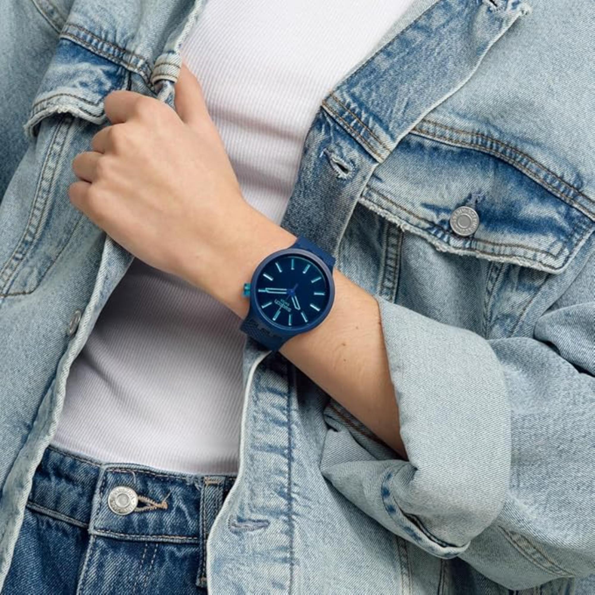 Swatch Big Bold Indigo Glow Blue Dial Unisex Watch SB05N113