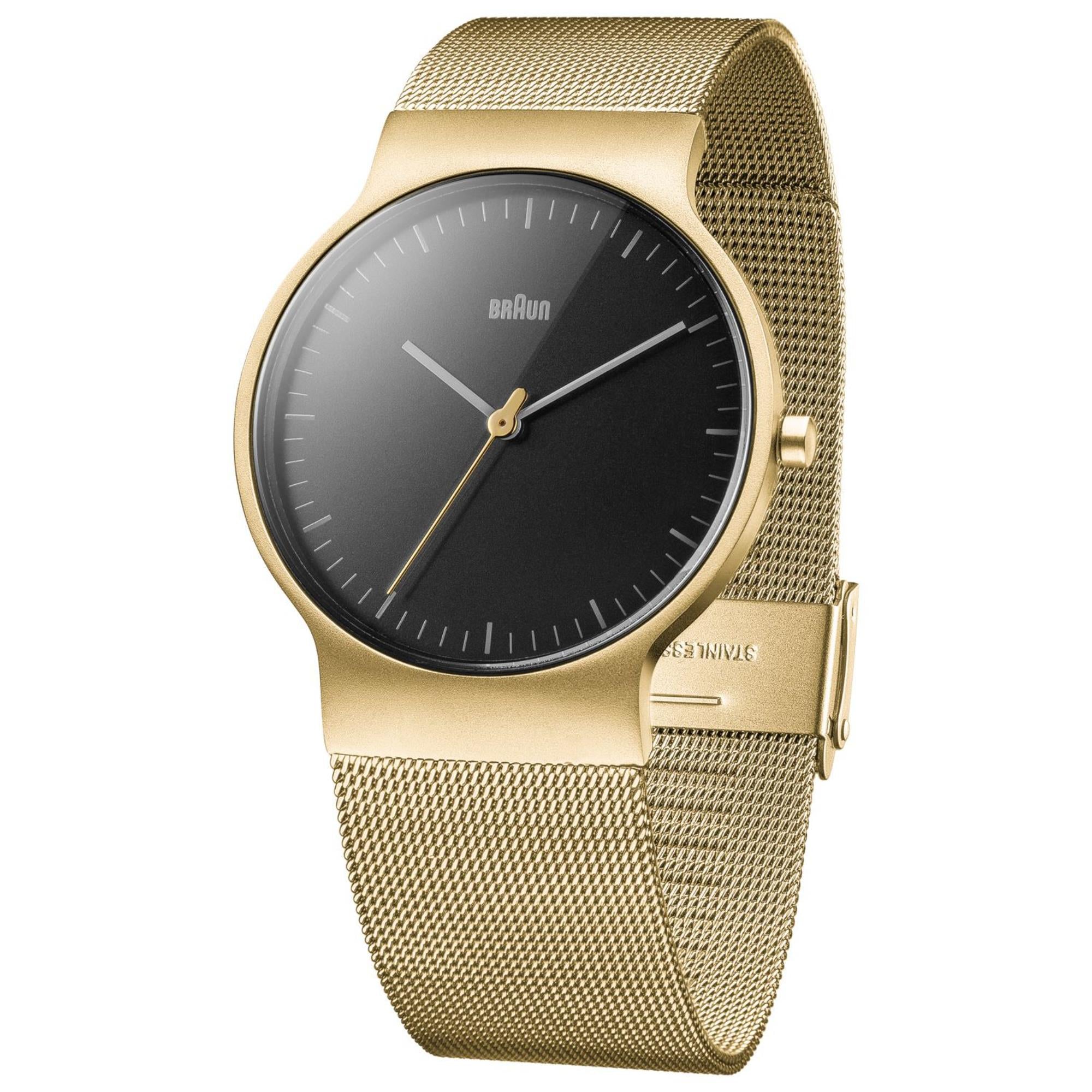 Braun Classic Slim Black Dial Steel Strap Men’s Watch BN0211BKGDMHG