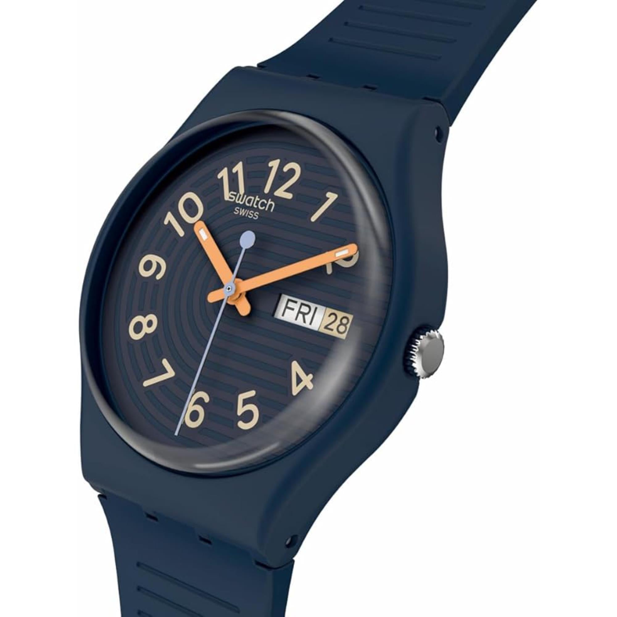 Swatch Trendy Lines At Night Blue Dial Unisex Watch Design SO28I700