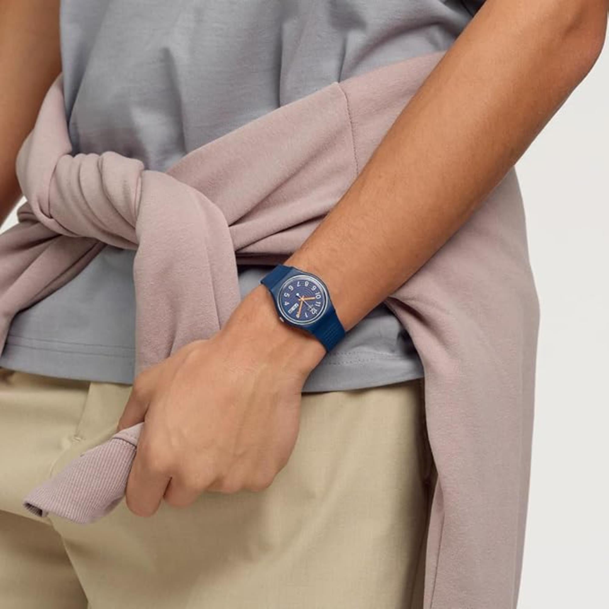 Swatch Trendy Lines At Night Blue Dial Unisex Watch Design SO28I700
