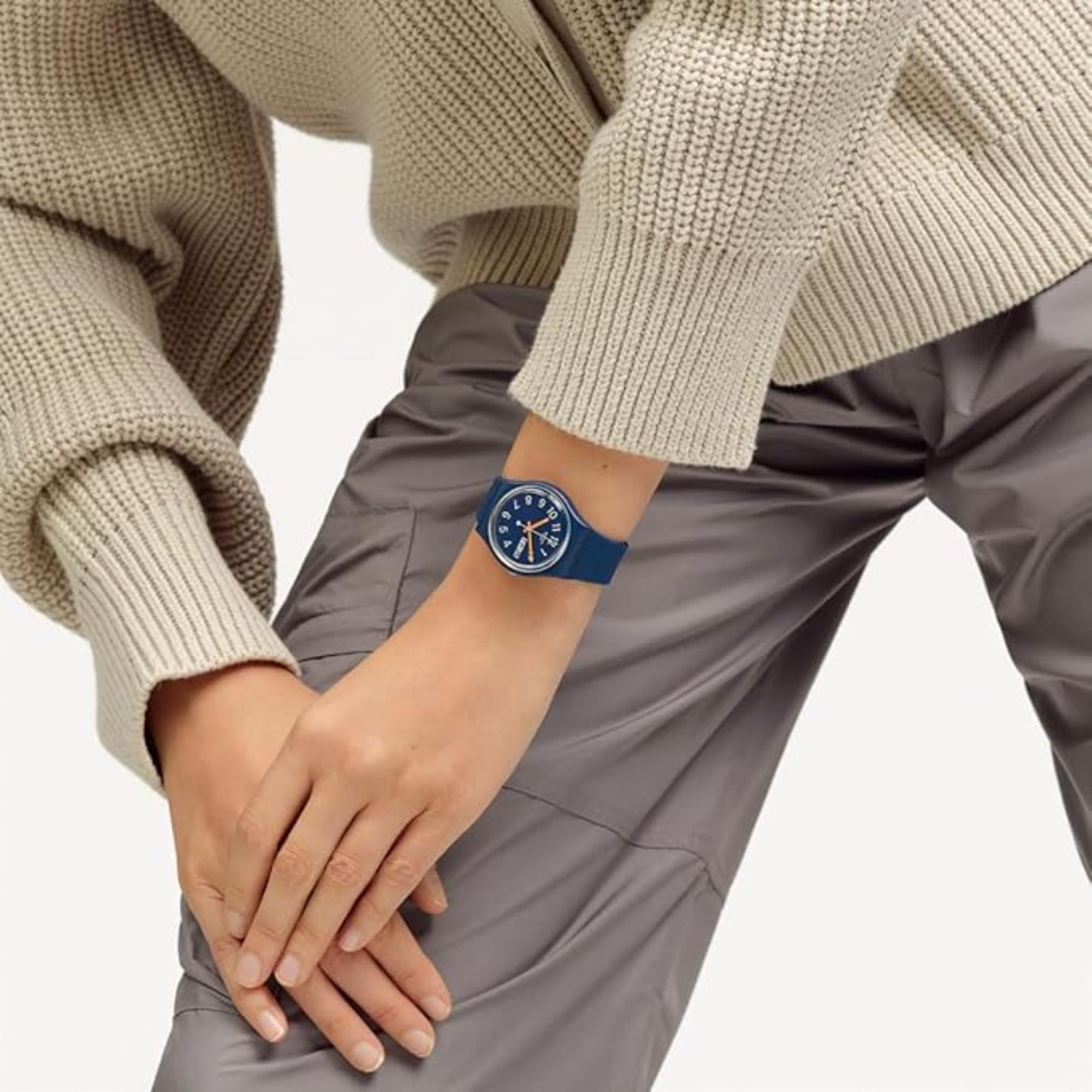 Swatch Trendy Lines At Night Blue Dial Unisex Watch Design SO28I700