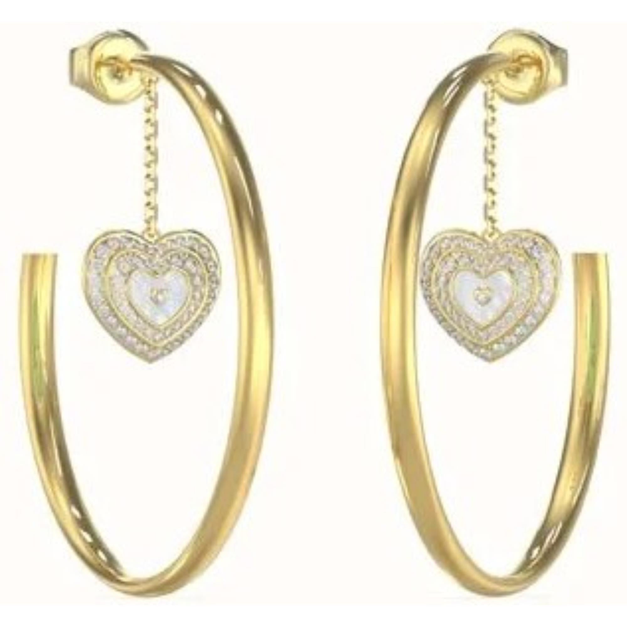 Guess Amami Gold Hoop Earrings UBE04018YGWH