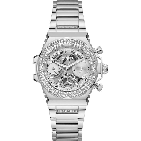 GUESS Fusion Stone Set Silver Dial Ladies Watch GW0552L1