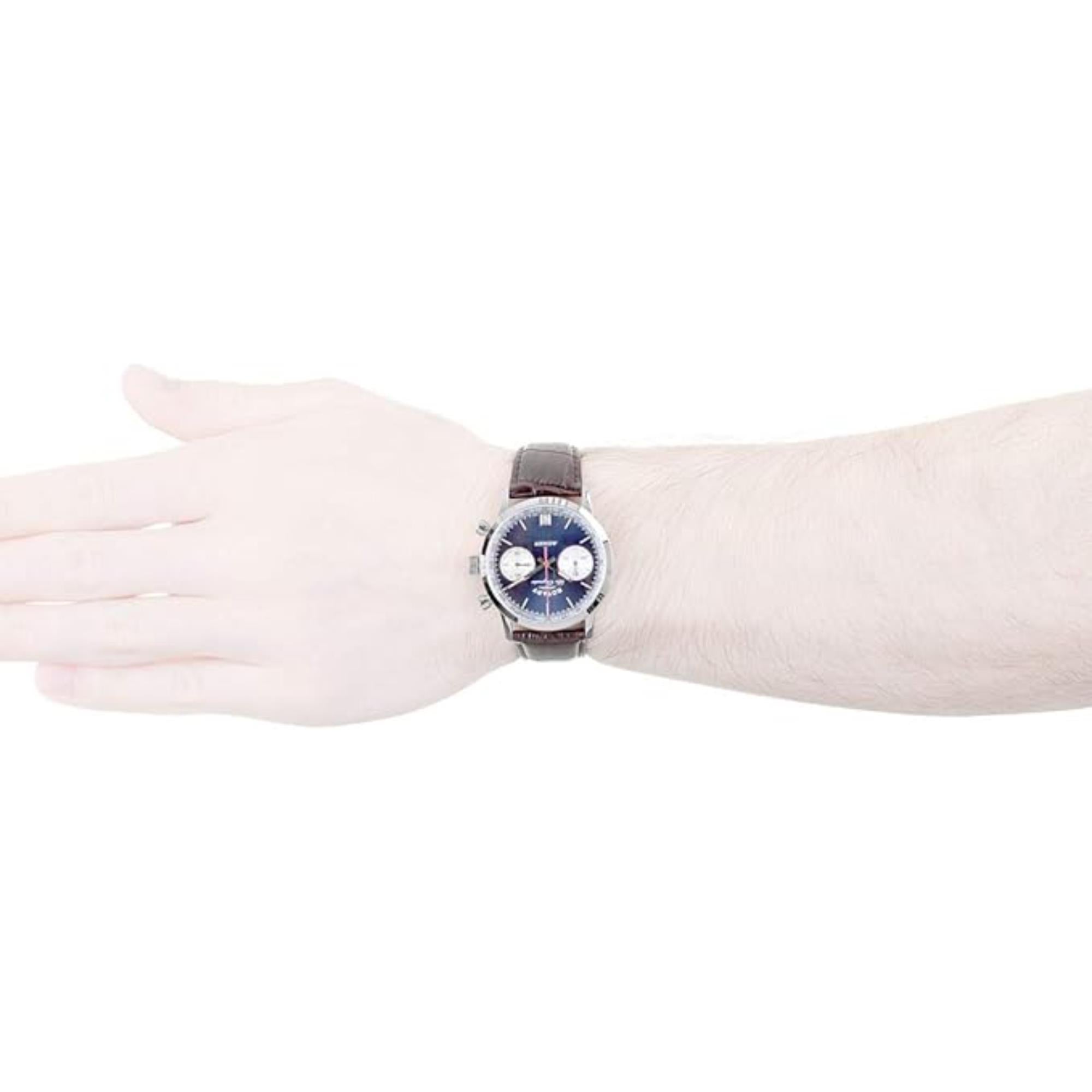 Rotary Les Originales Silver Stainless Steel case Brown Leather Strap Blue Dial Men's Watch GS90130/05