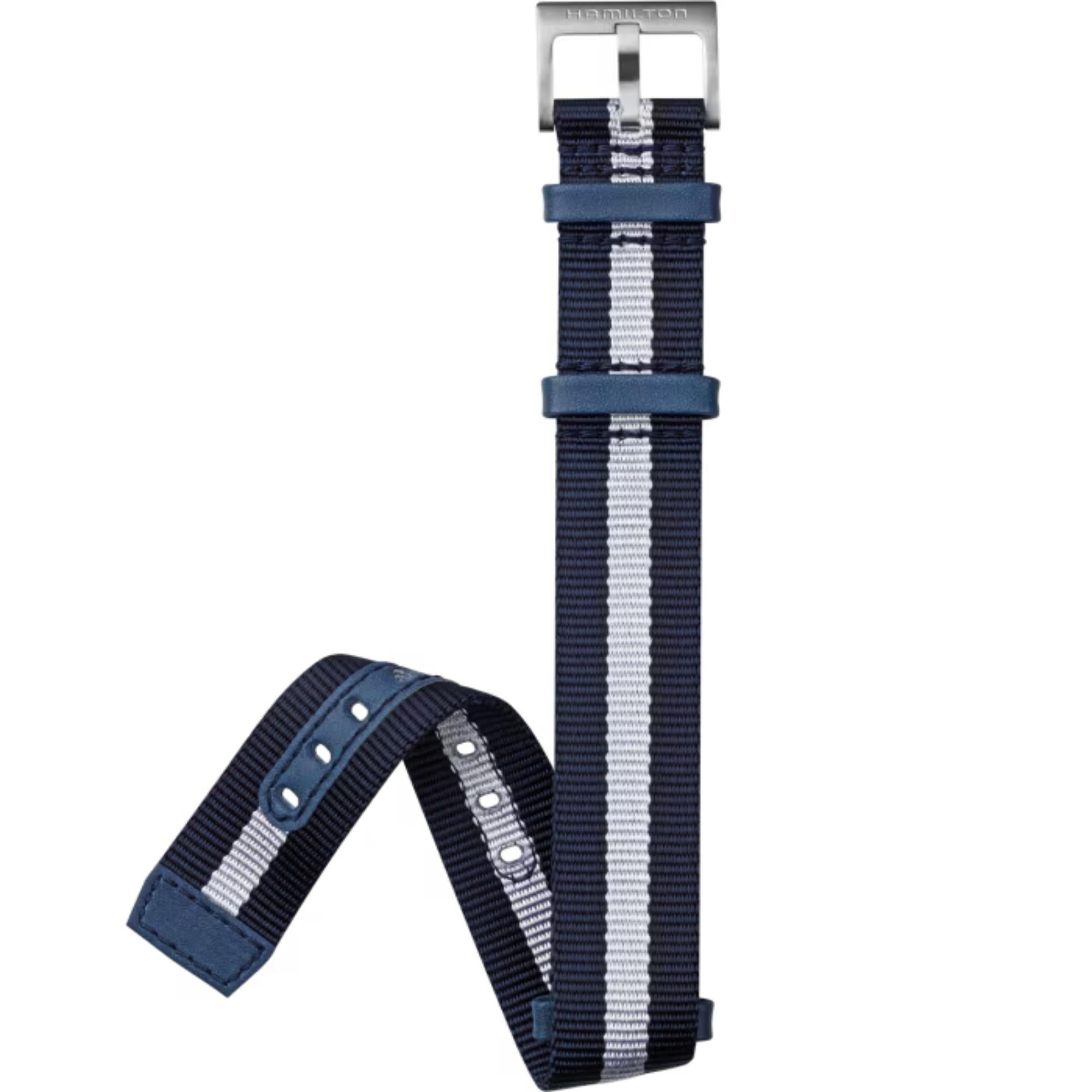 Hamilton Khaki Field Blue and White Nato Textile Strap H600.682.101