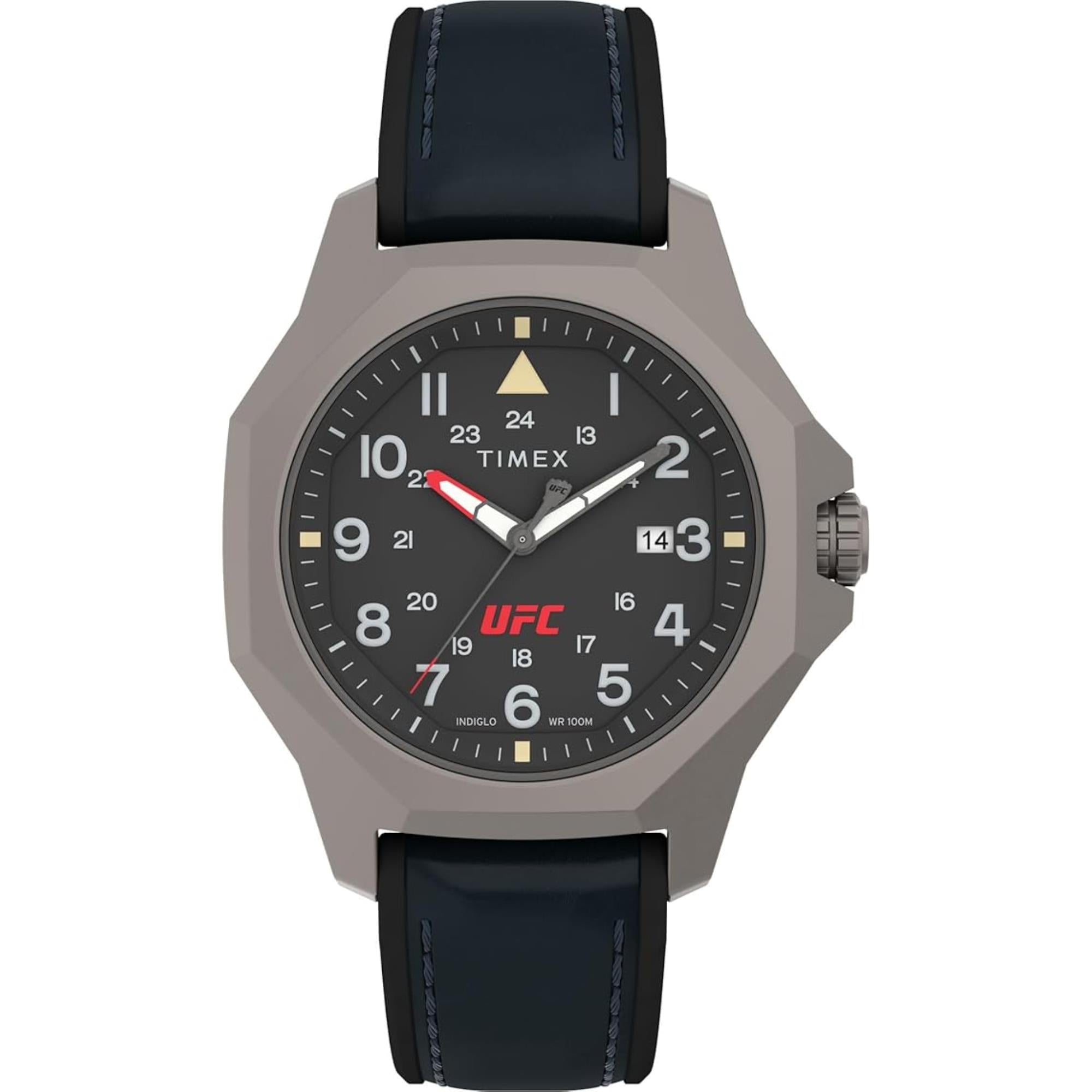 Timex UFC Reveal Black Dial Leather Strap Men's Watch TW2V85700