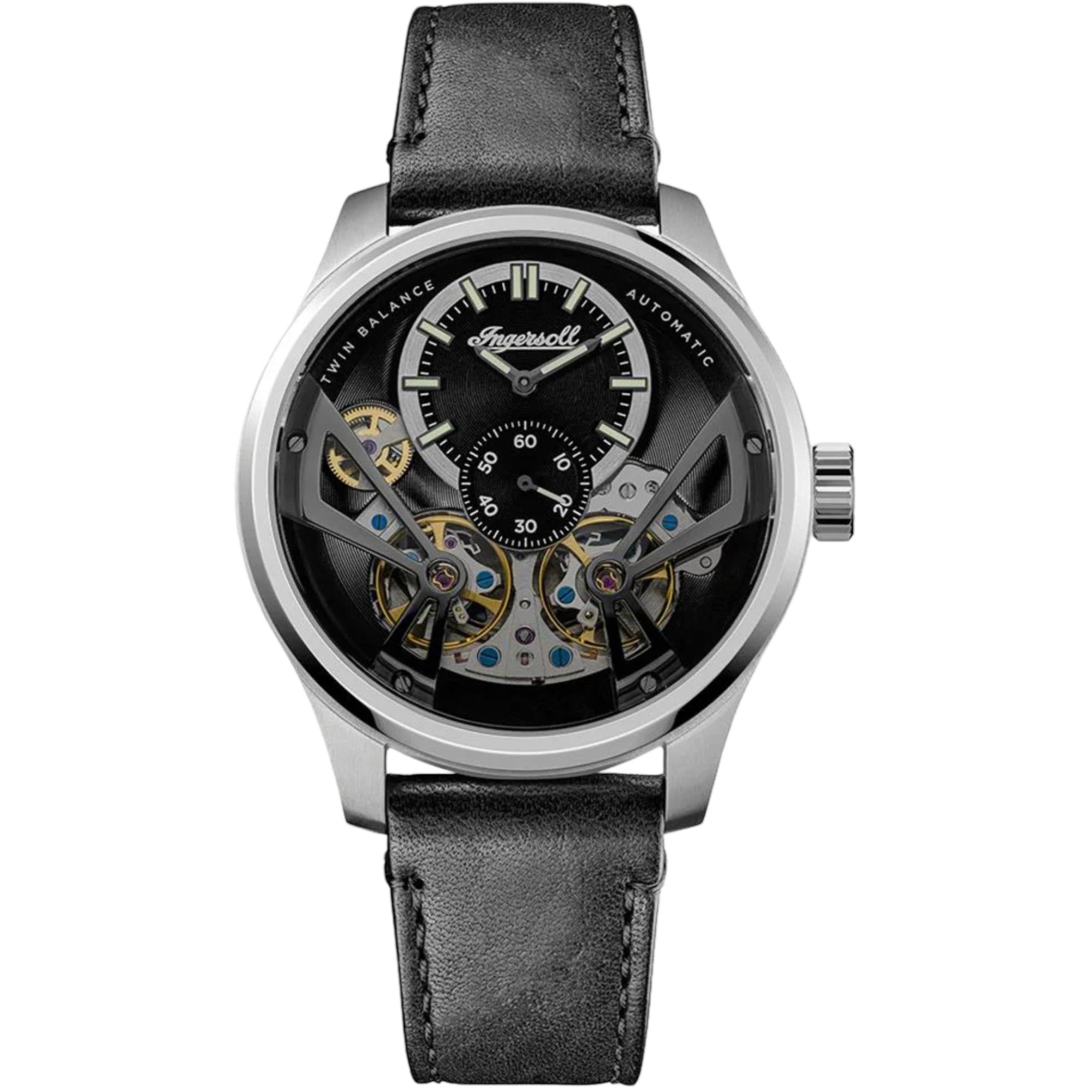 Ingersoll 1892 The Naismith Automatic Black Dial Leather Strap Men's Watch I16101