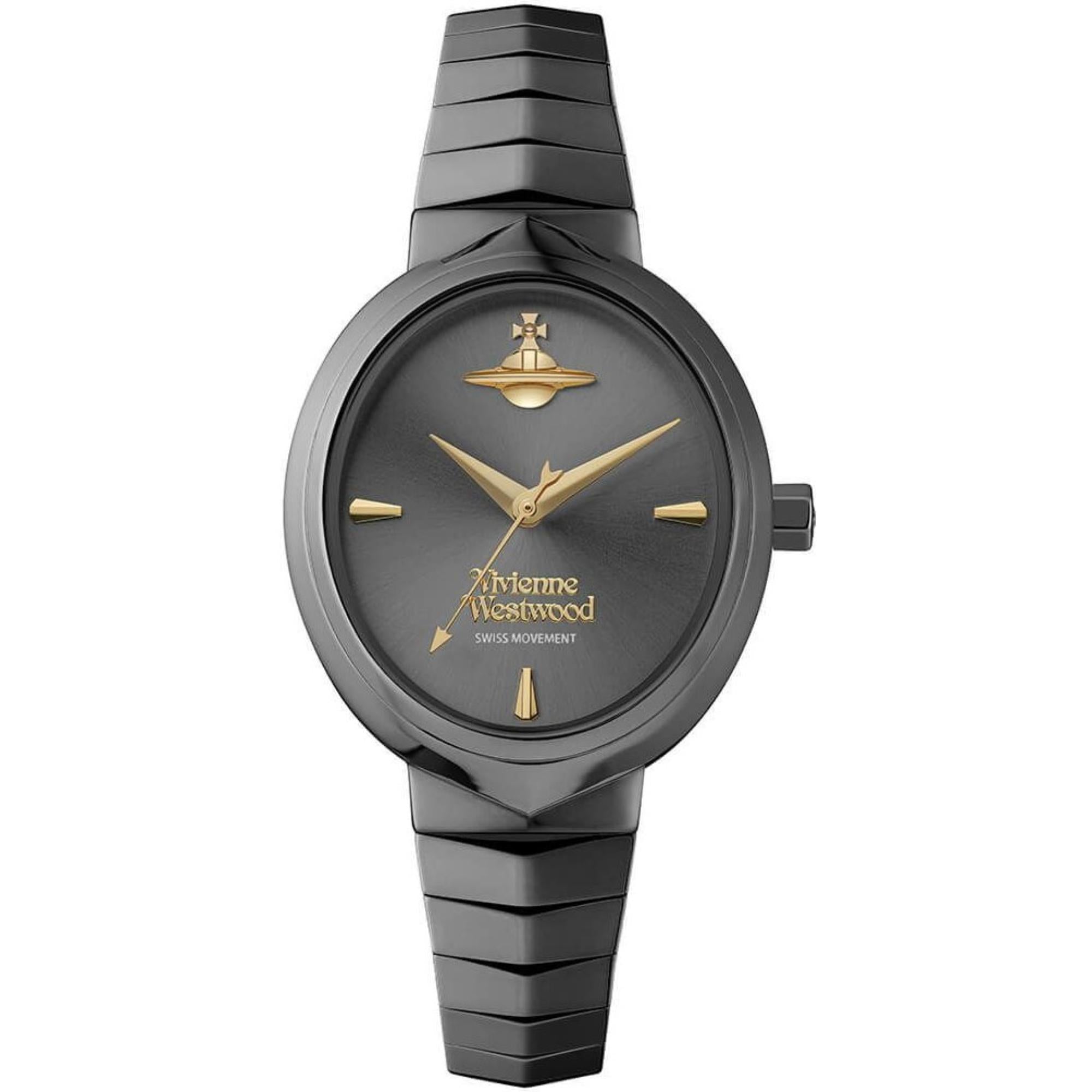 Vivienne Westwood Armour Grey Dial Gunmetal Bracelet Ladies Watch VV314GYGY