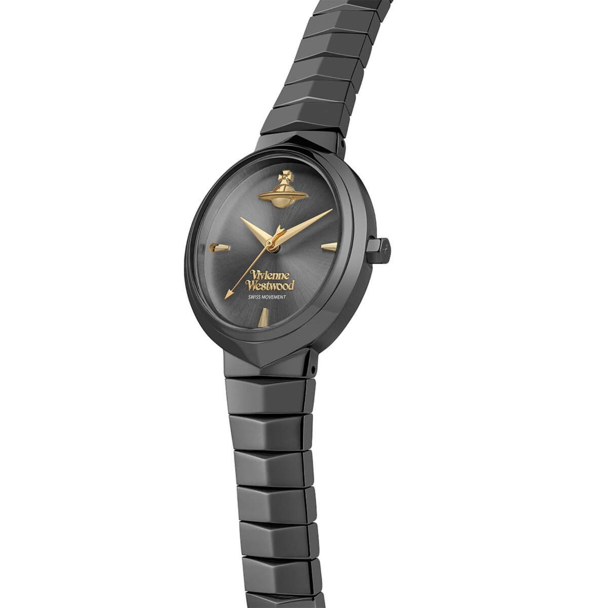 Vivienne Westwood Armour Grey Dial Gunmetal Bracelet Ladies Watch VV314GYGY