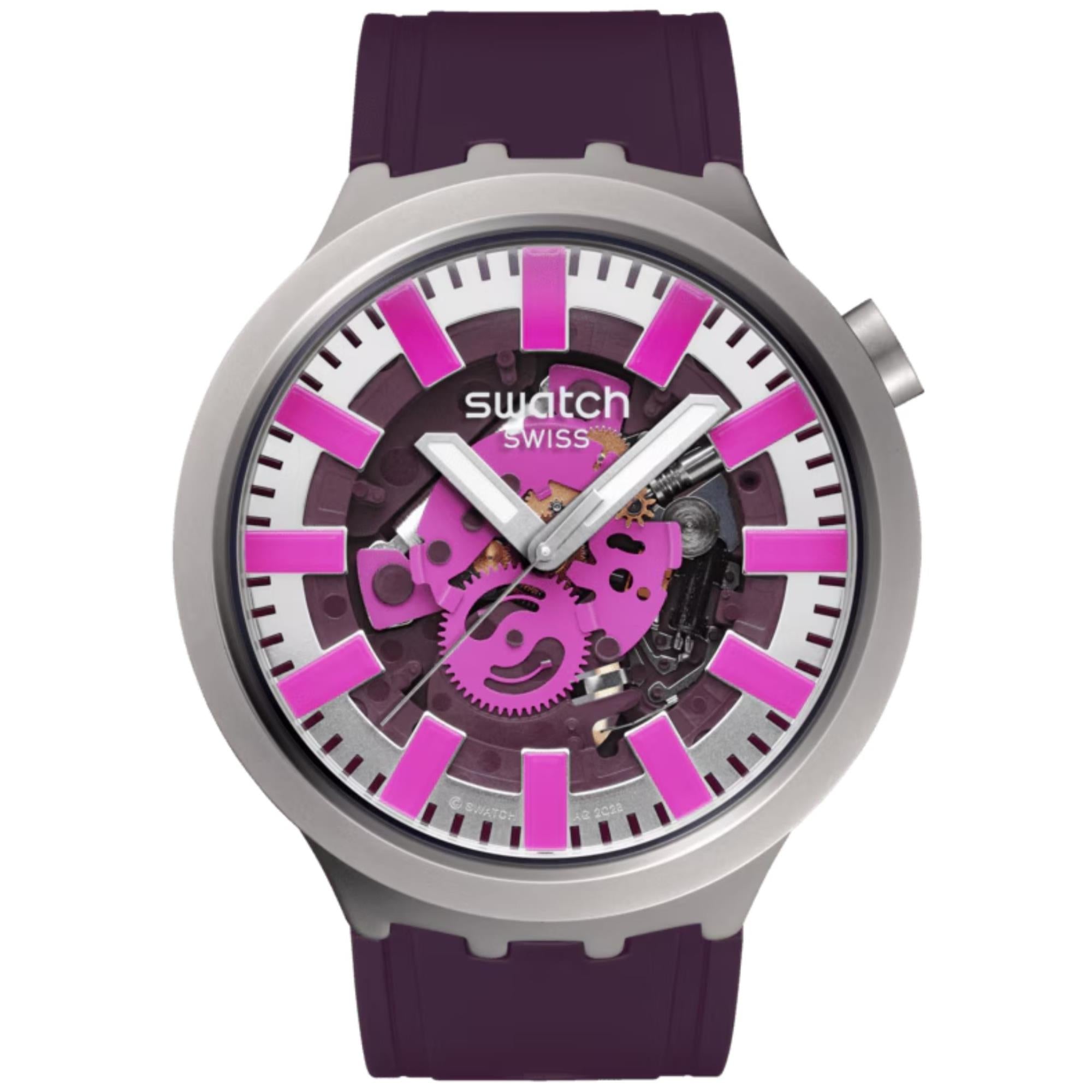 Swatch Audacious Acai Grey Dial Unisex Watch SB07S120