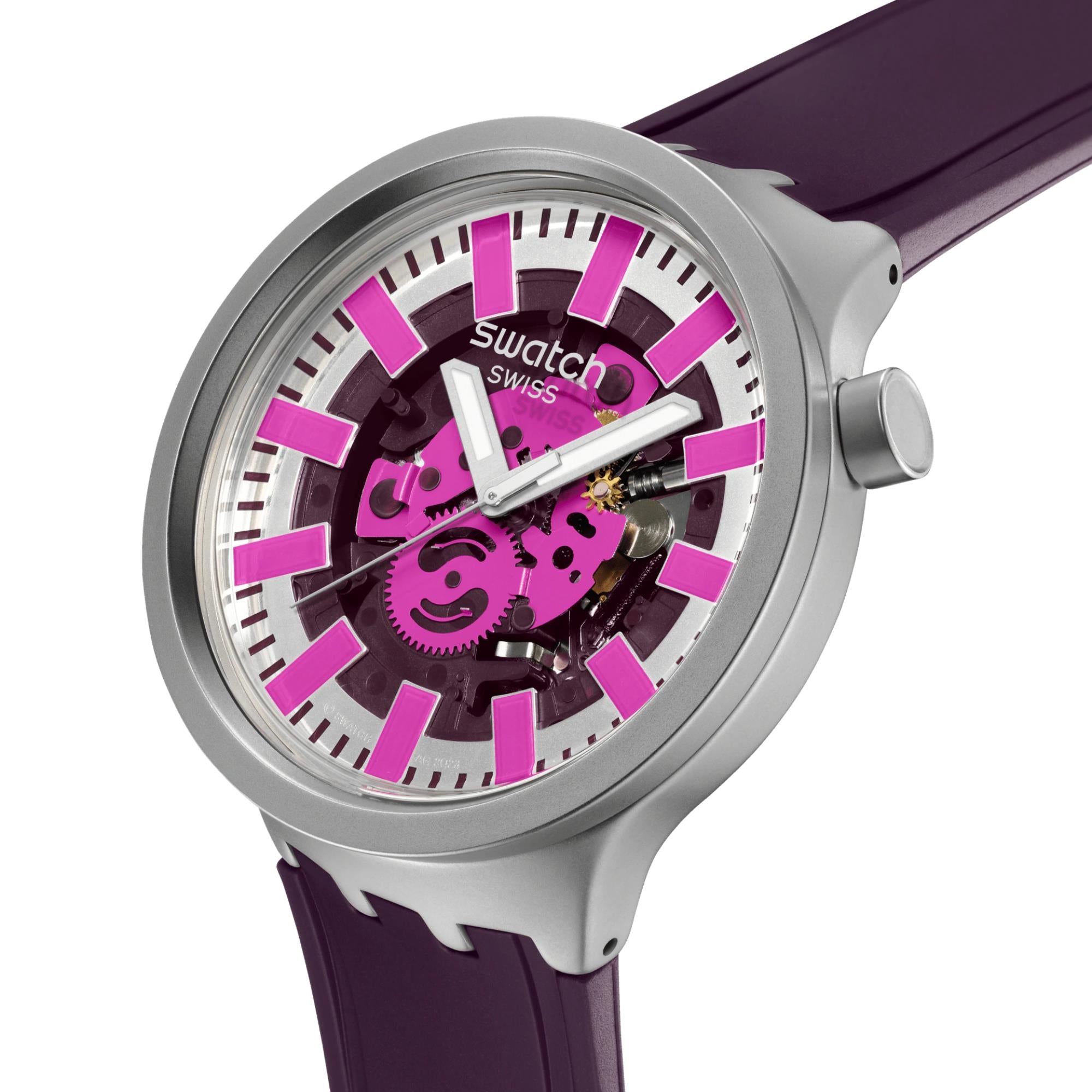 Swatch Audacious Acai Grey Dial Unisex Watch SB07S120