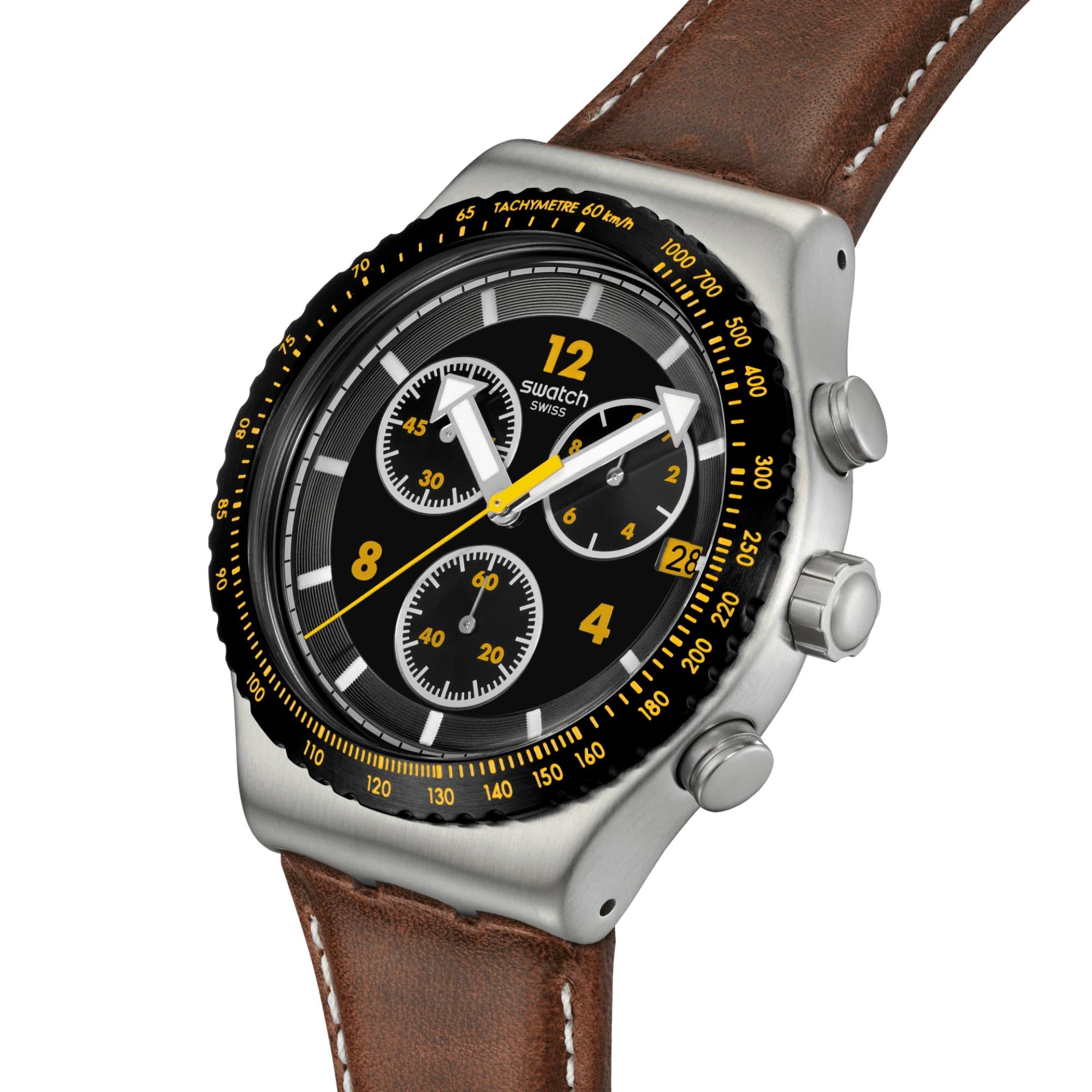 Swatch Canyon Chaser Unisex Black Dial Watch YVS530