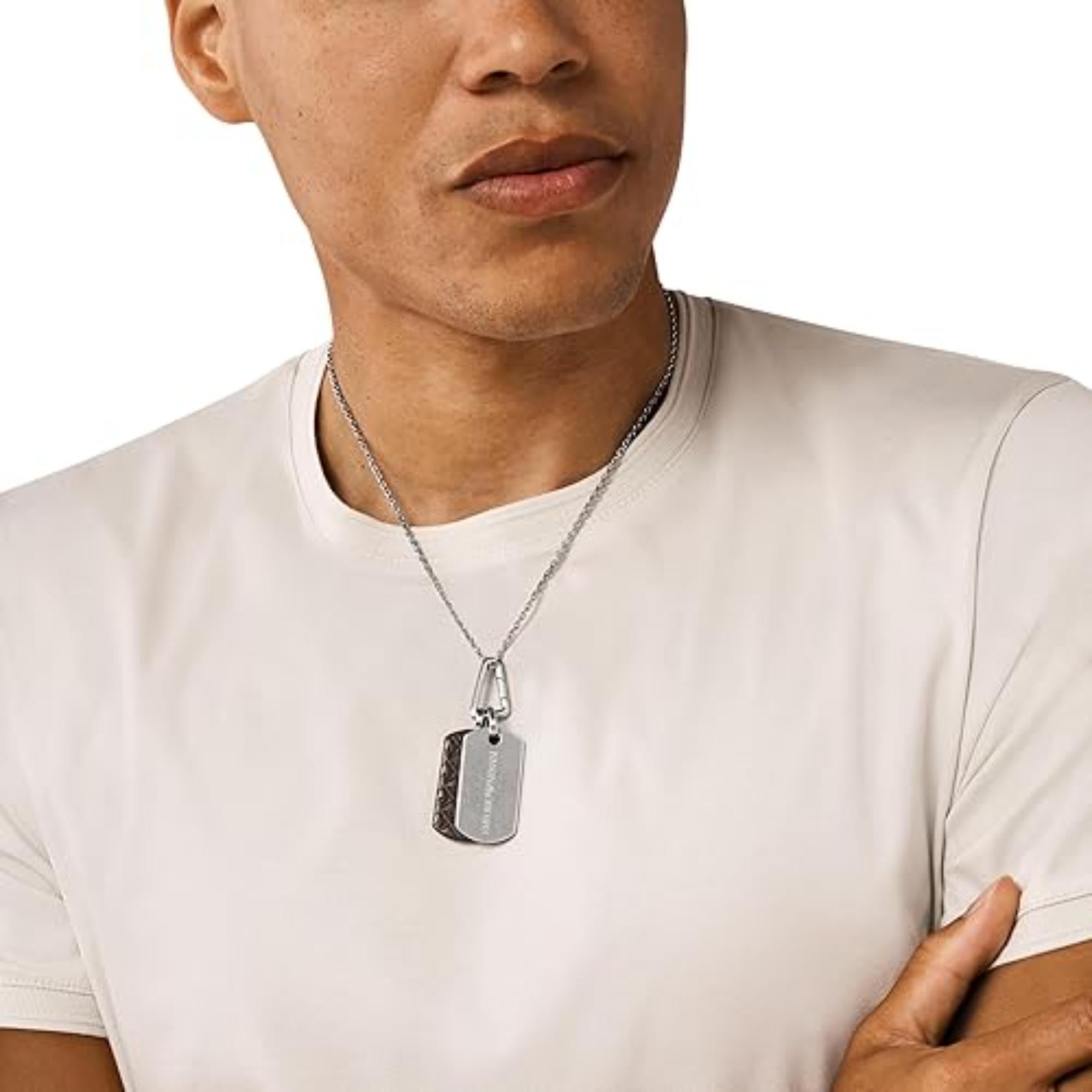 Emporio Armani Stainless Steel Dog Tag Necklace EGS3133040