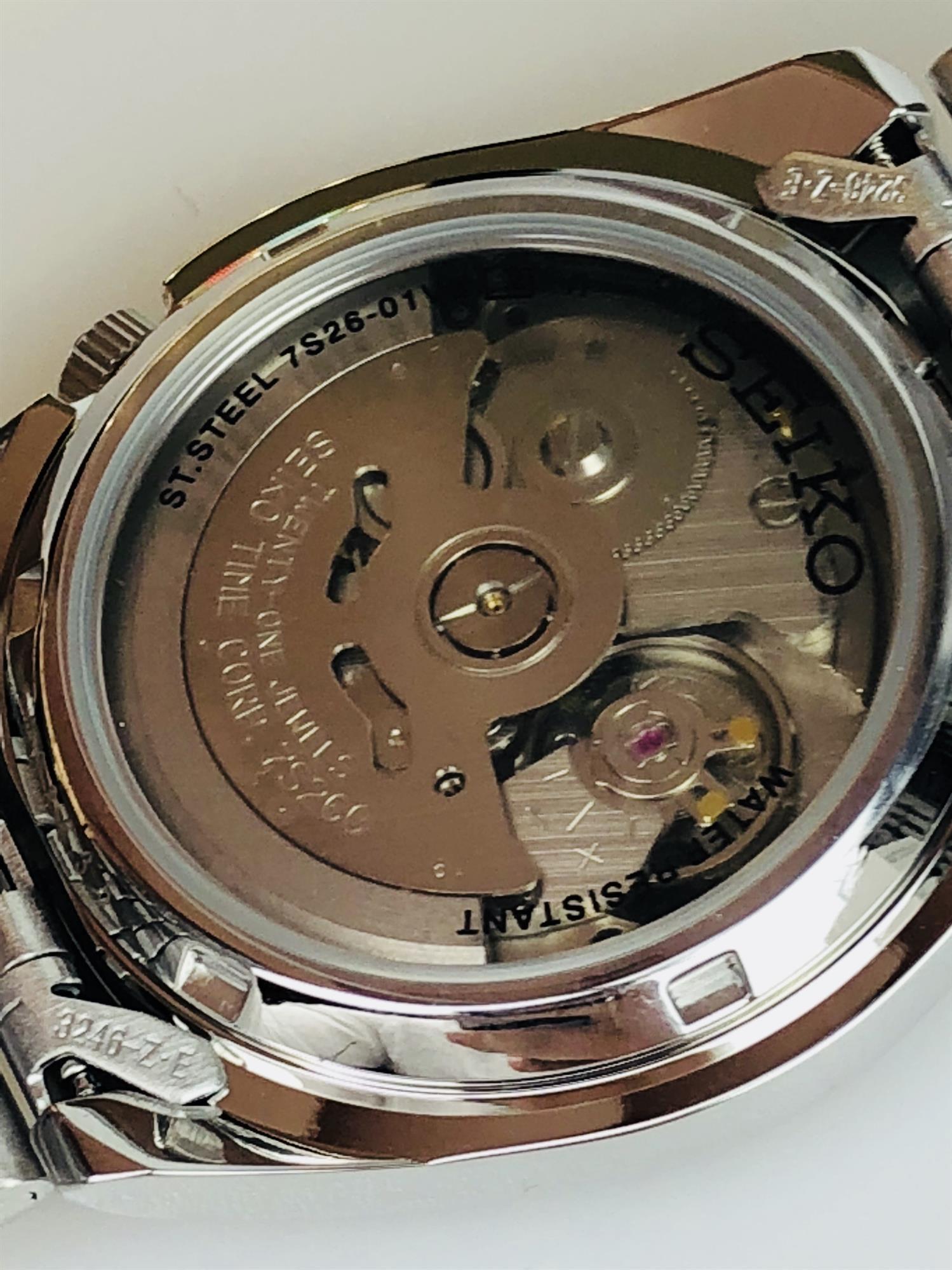 Seiko 5 Automatic Black Dial Silver Stainless Steel Bracelet Men's Watch SNK381K1