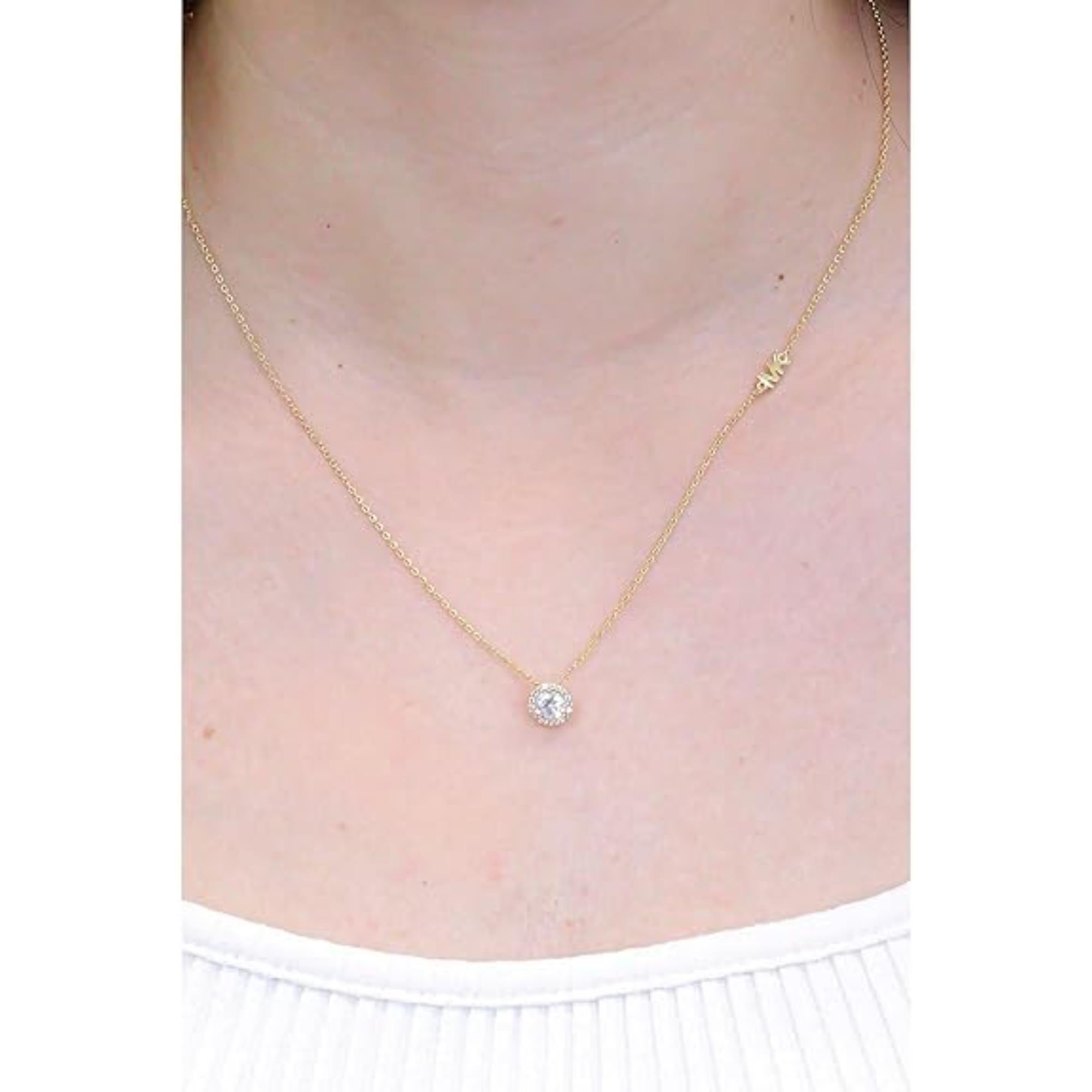Michael Kors 14k Gold-Plated Sterling Silver CZ Pendant Women's Necklace MKC1208AN710