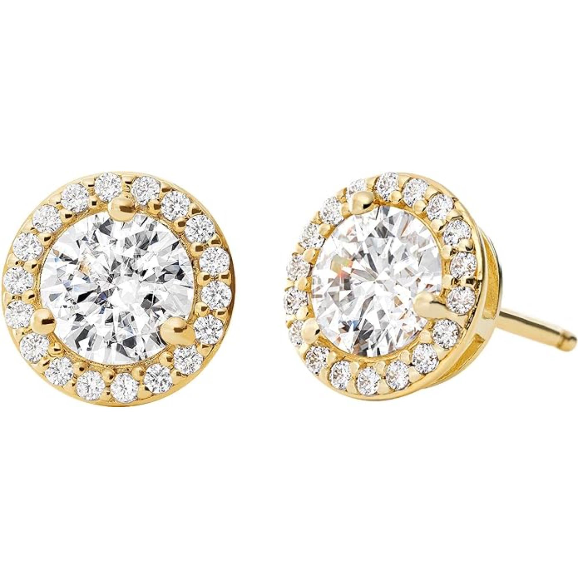 Michael Kors  Women's 14k Gold-plated Sterling Silver Cz Halo Studs MKC1035AN710