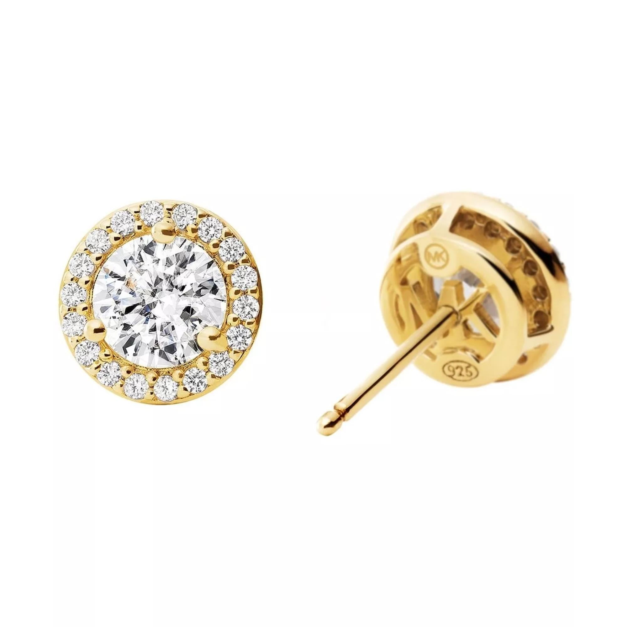 Michael Kors  Women's 14k Gold-plated Sterling Silver Cz Halo Studs MKC1035AN710