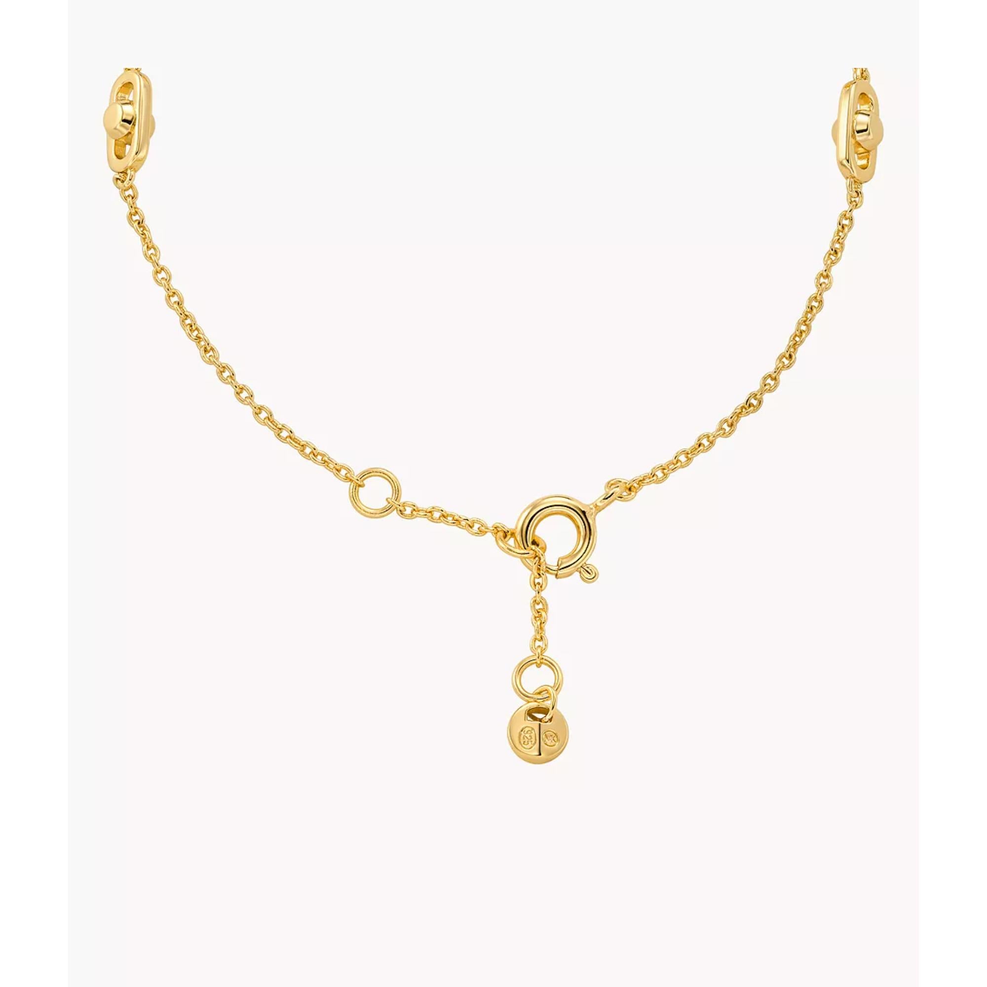Michael Kors 14K Gold-Plated Sterling Silver Astor Link Station Women's Bracelet MKC173600710