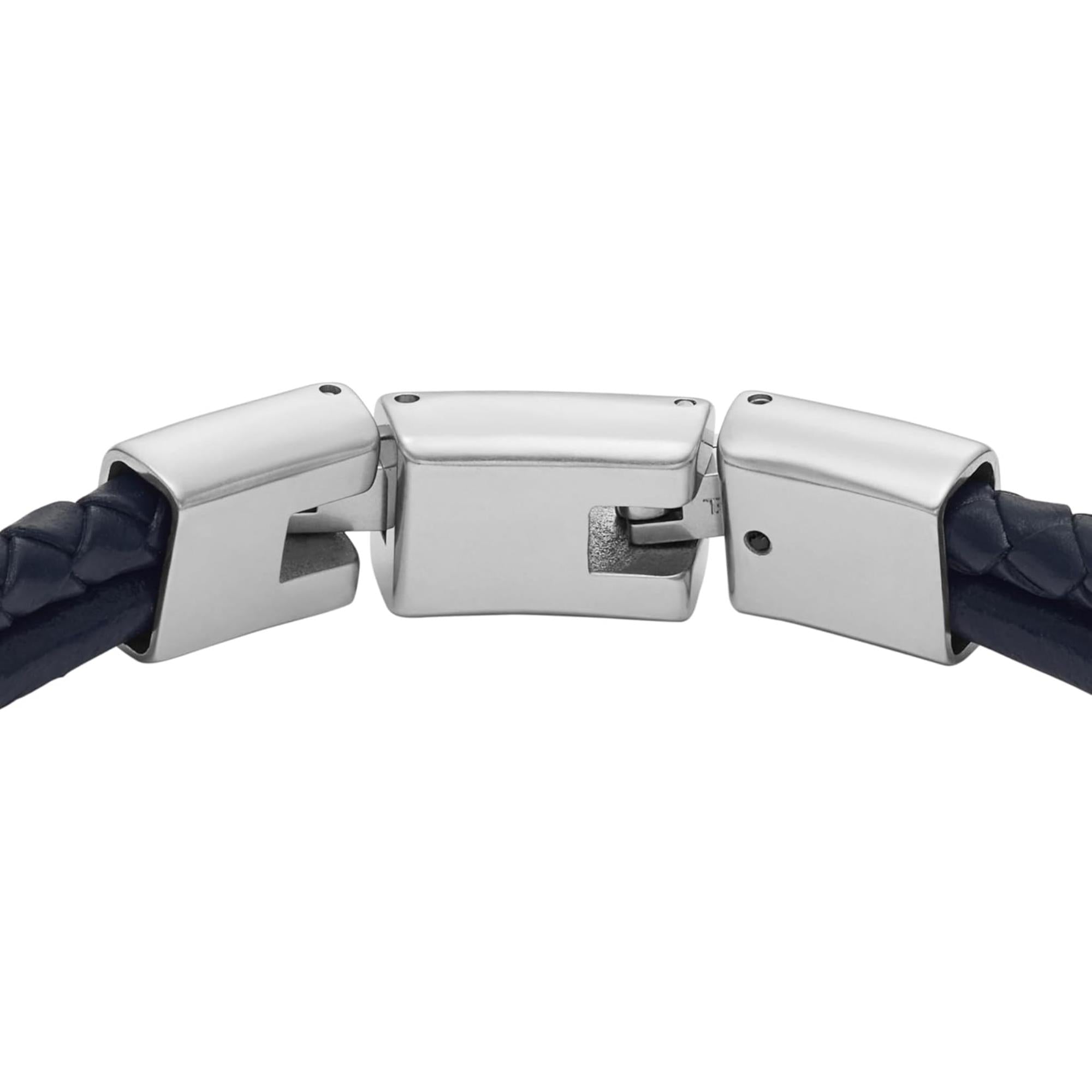 Fossil All Stacked Up Navy Leather Multi-Strand Men's Bracelet JF04703998