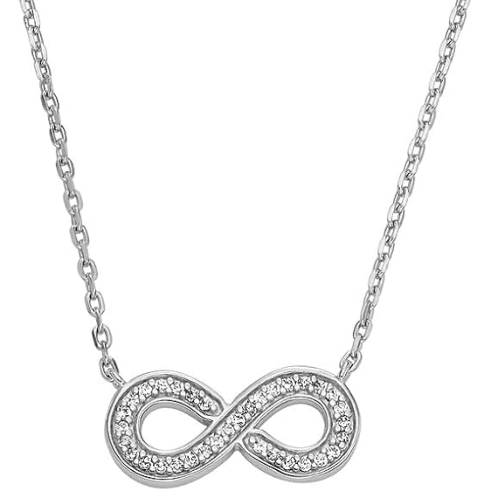 Fossil Infinity Sterling Silver Pendant Women's Necklace JFS00632040