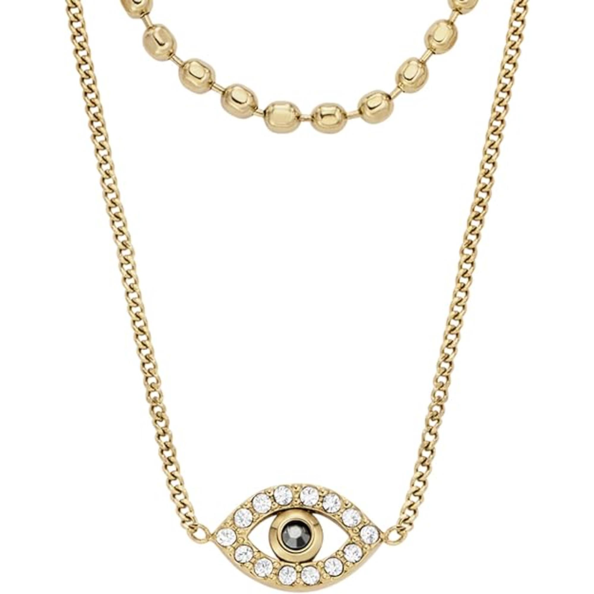 Fossil Stainless Heritage Stainless Steel Station Women's Necklace JF04792710