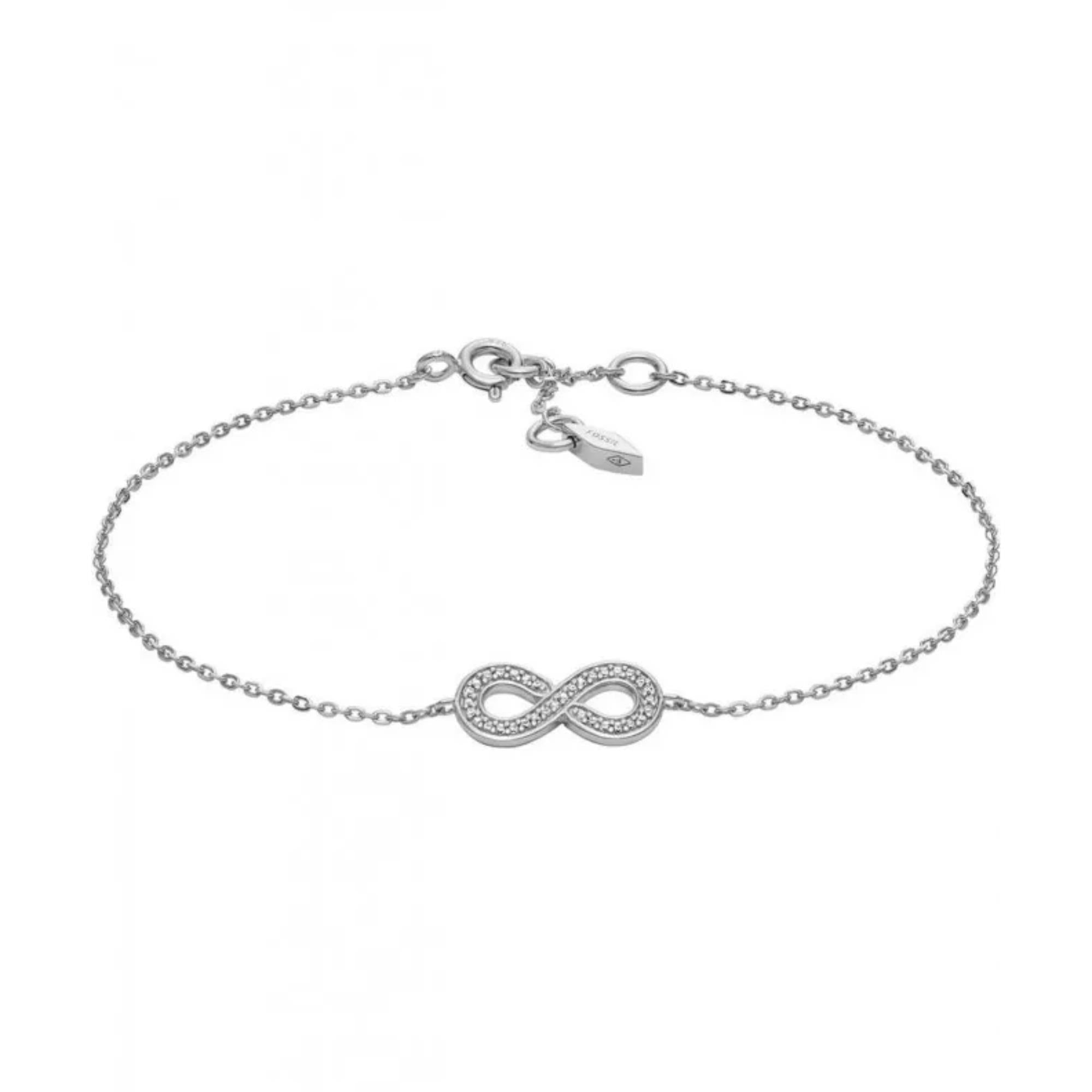 Fossil Infinity Sterling Silver Chain Women's Bracelet JFS00633040
