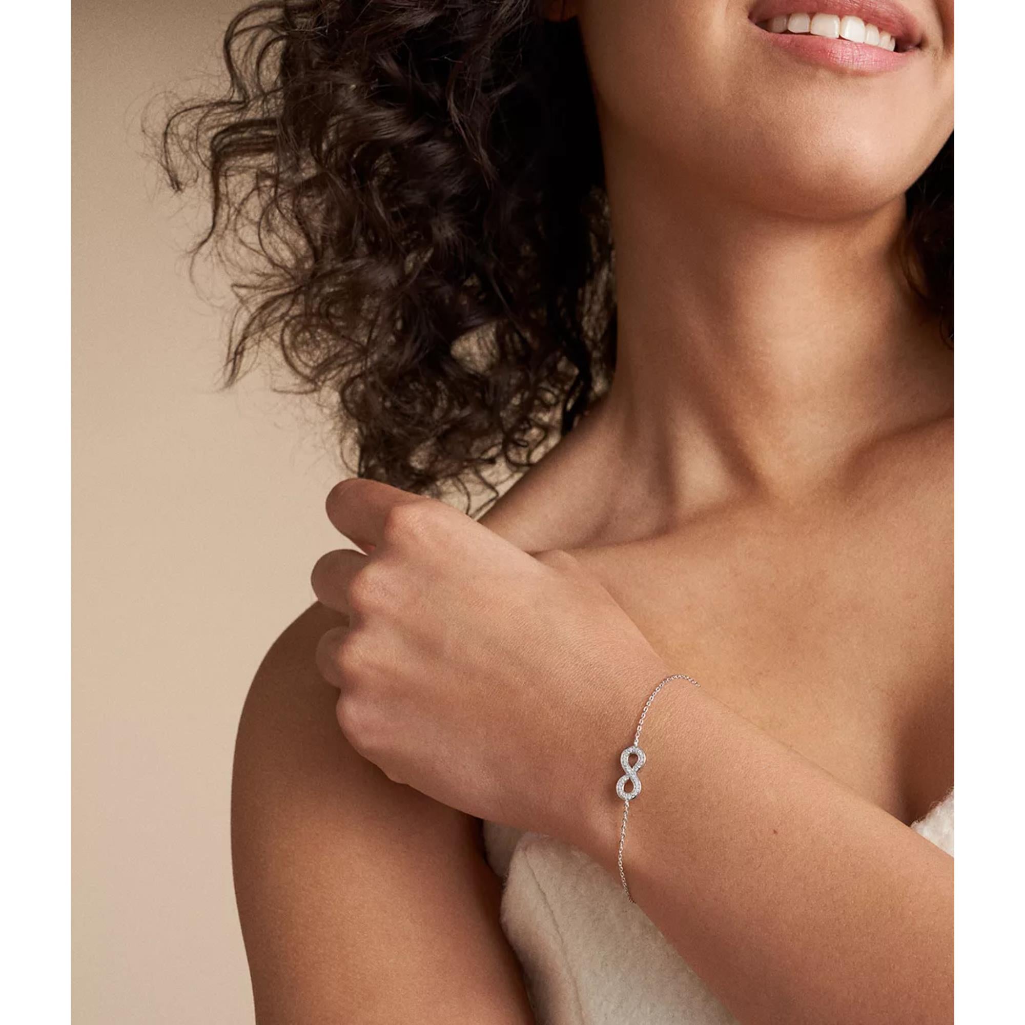 Fossil Infinity Sterling Silver Chain Women's Bracelet JFS00633040