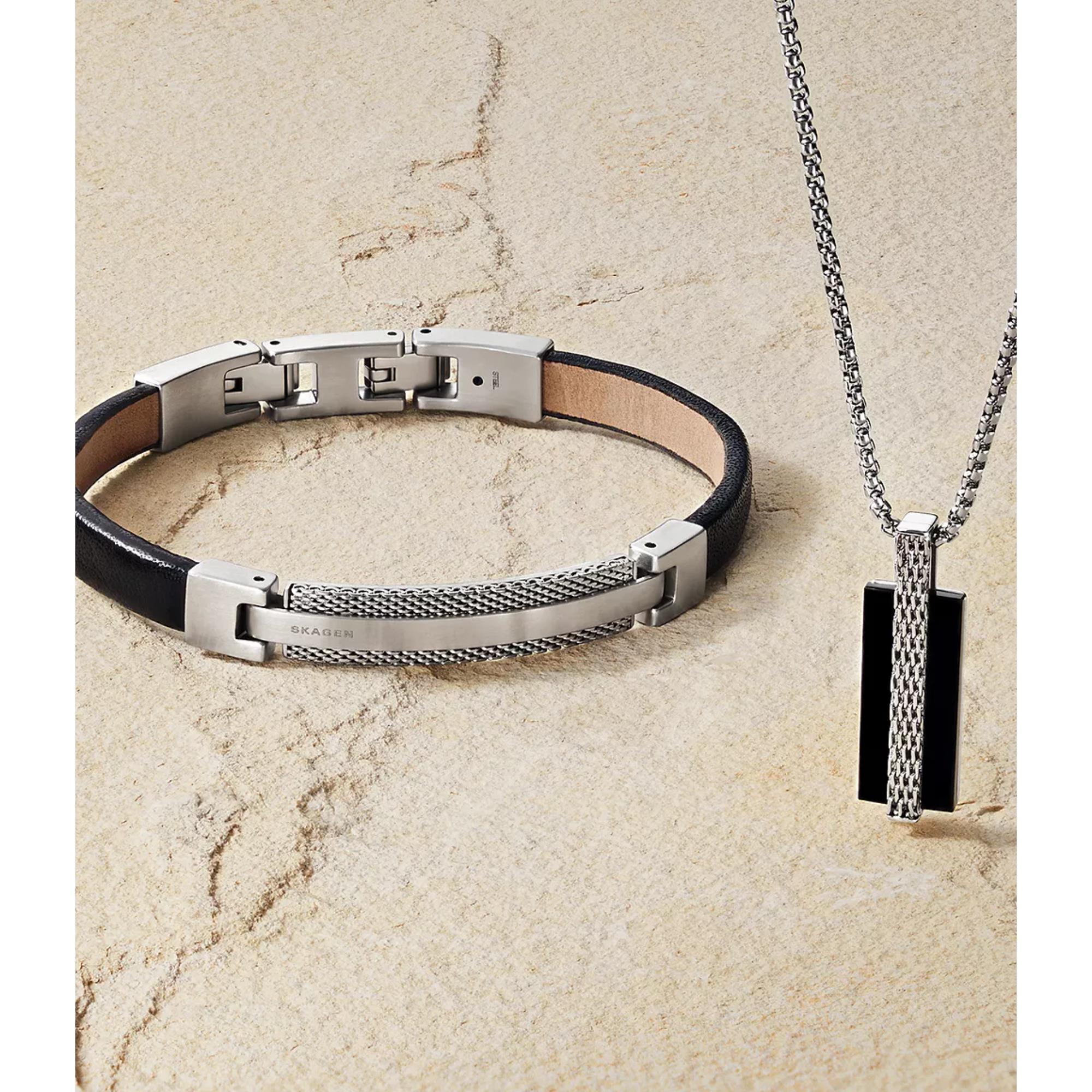 Skagen Torben LiteHide™ Leather Strap Men's Bracelet SKJM0208040