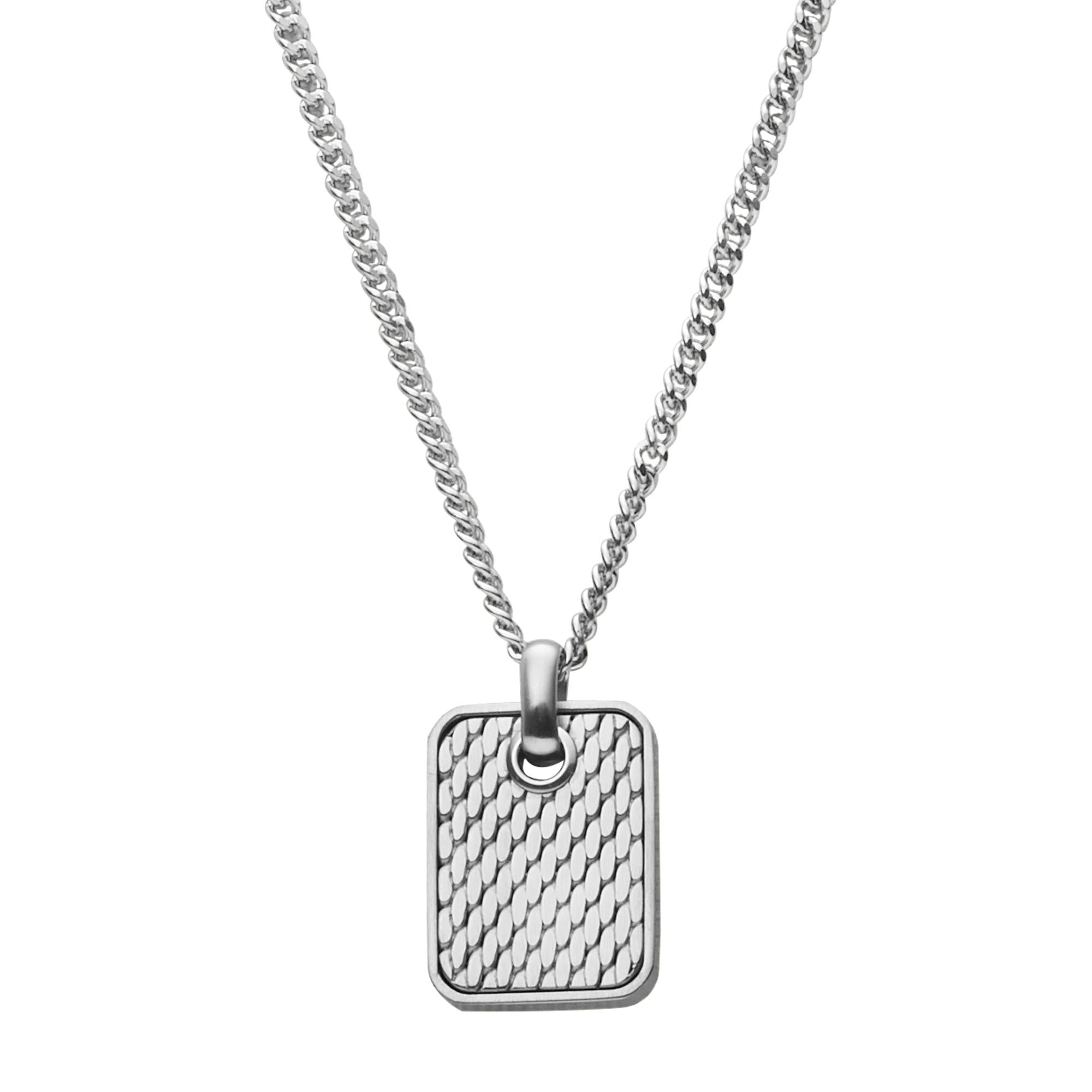 Skagen Torben Silver-Tone Stainless Steel Pendant Men's Necklace SKJM0200040