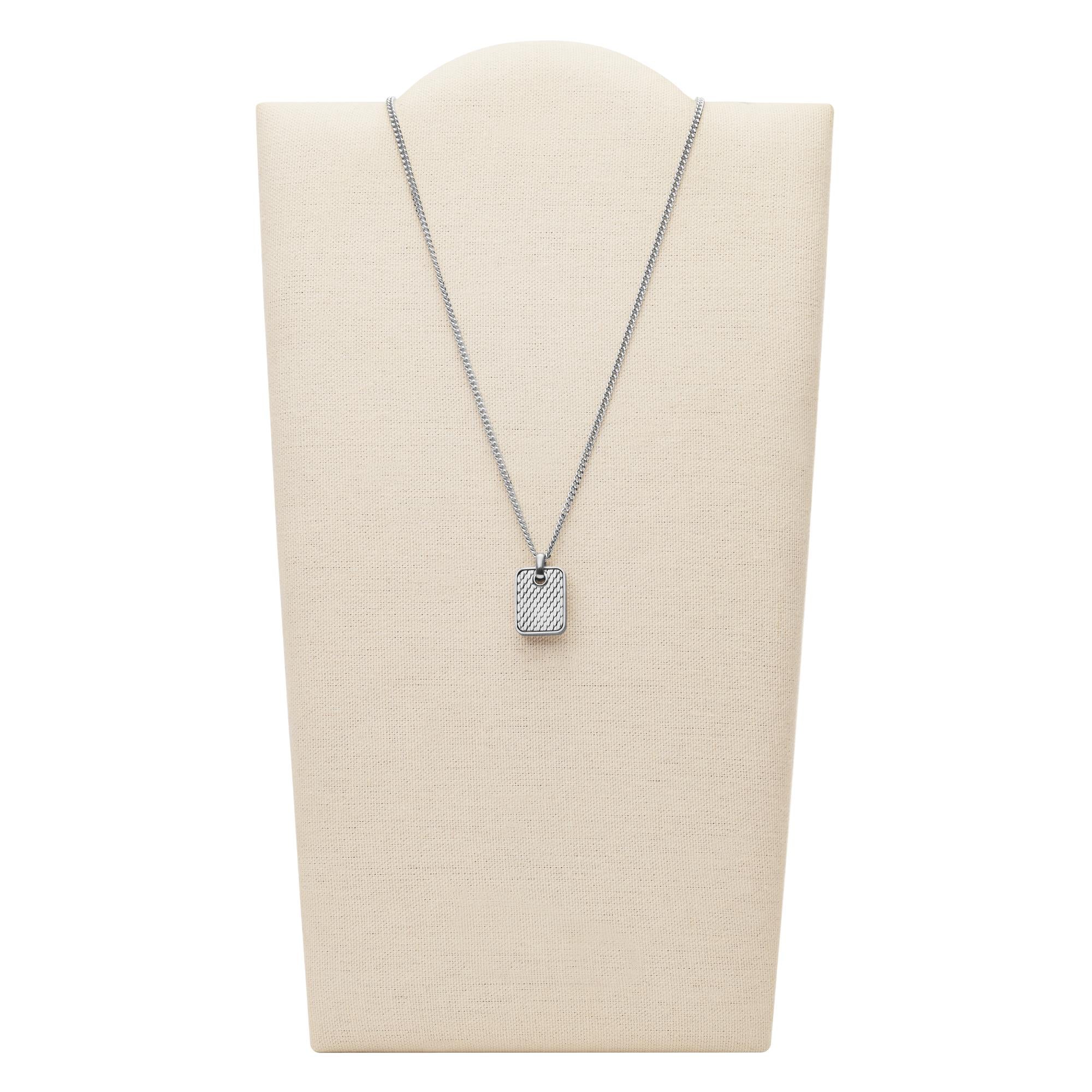 Skagen Torben Silver-Tone Stainless Steel Pendant Men's Necklace SKJM0200040