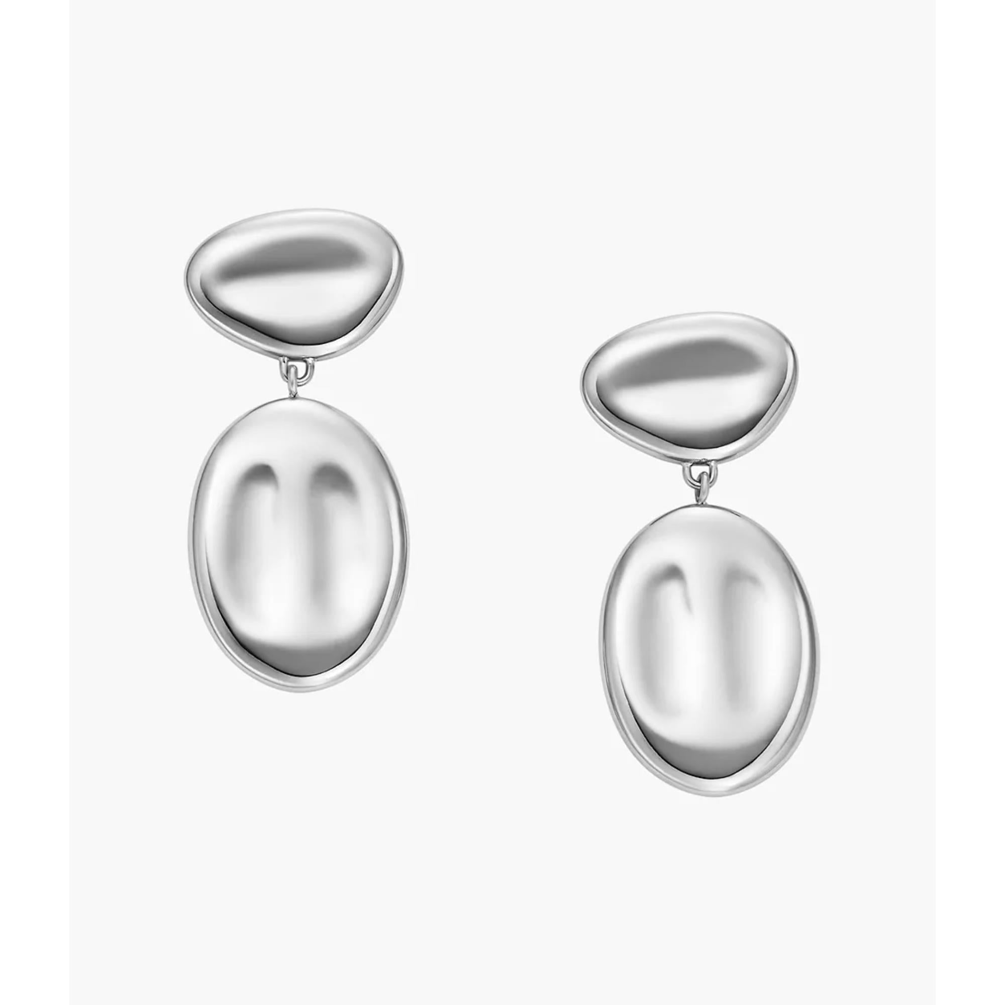 Skagen Anja Pebble Silver Stainless Steel Drop Women's Earrings SKJ1852040