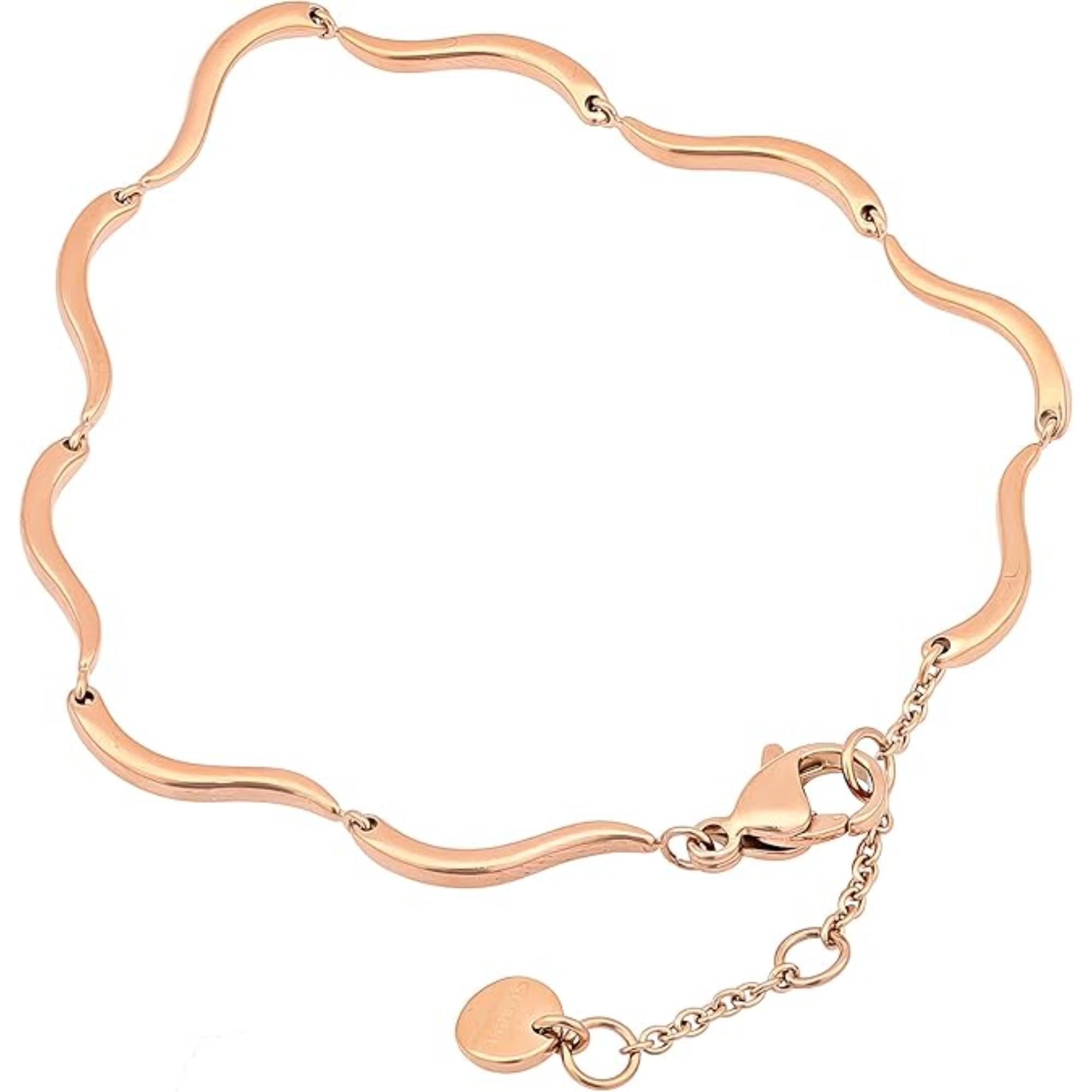 Skagen Kariana Waves Rose Gold-Tone Stainless Steel Chain Women's Bracelet SKJ1787791