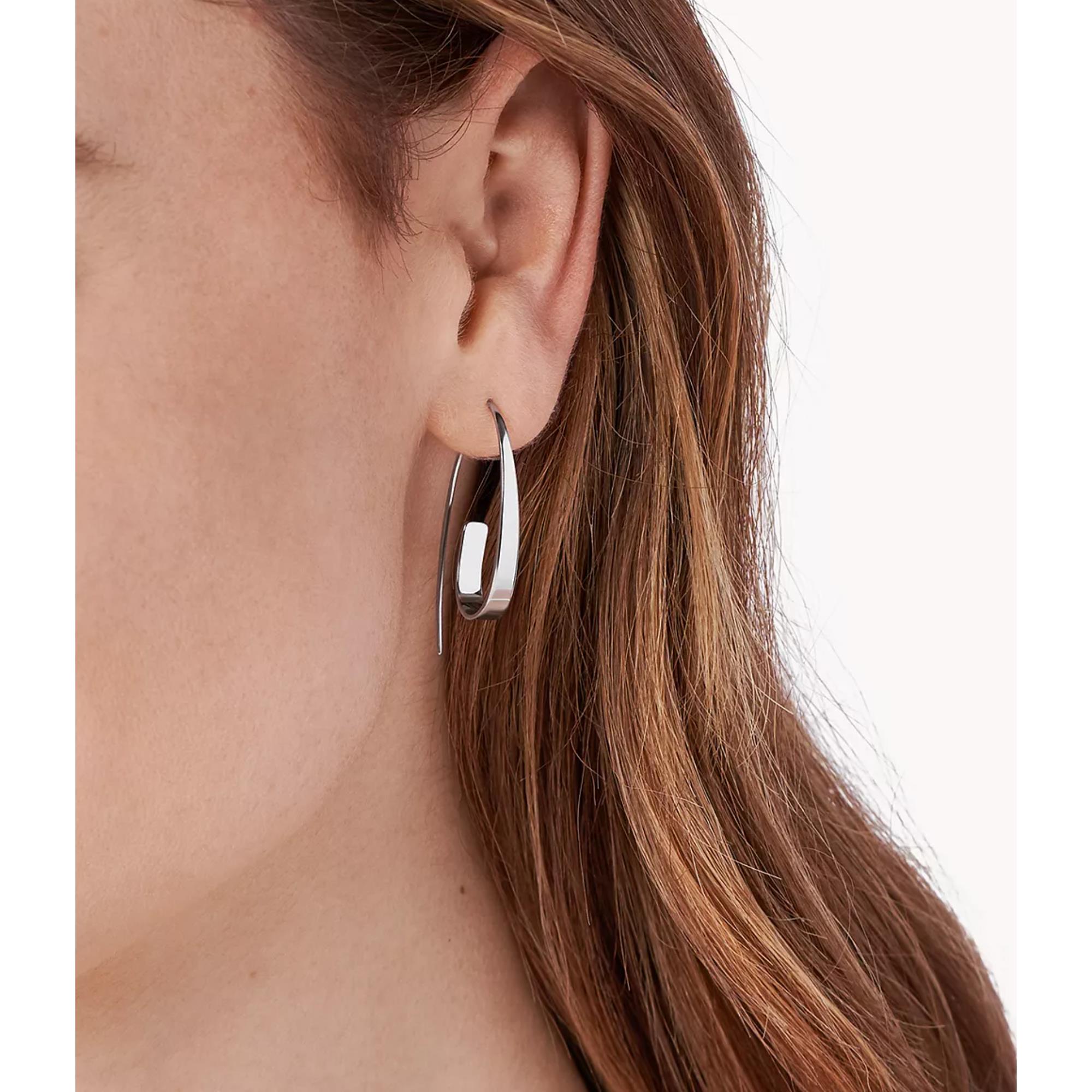 Skagen Kariana Silver-Tone Hoop Women's Earrings SKJ1077040