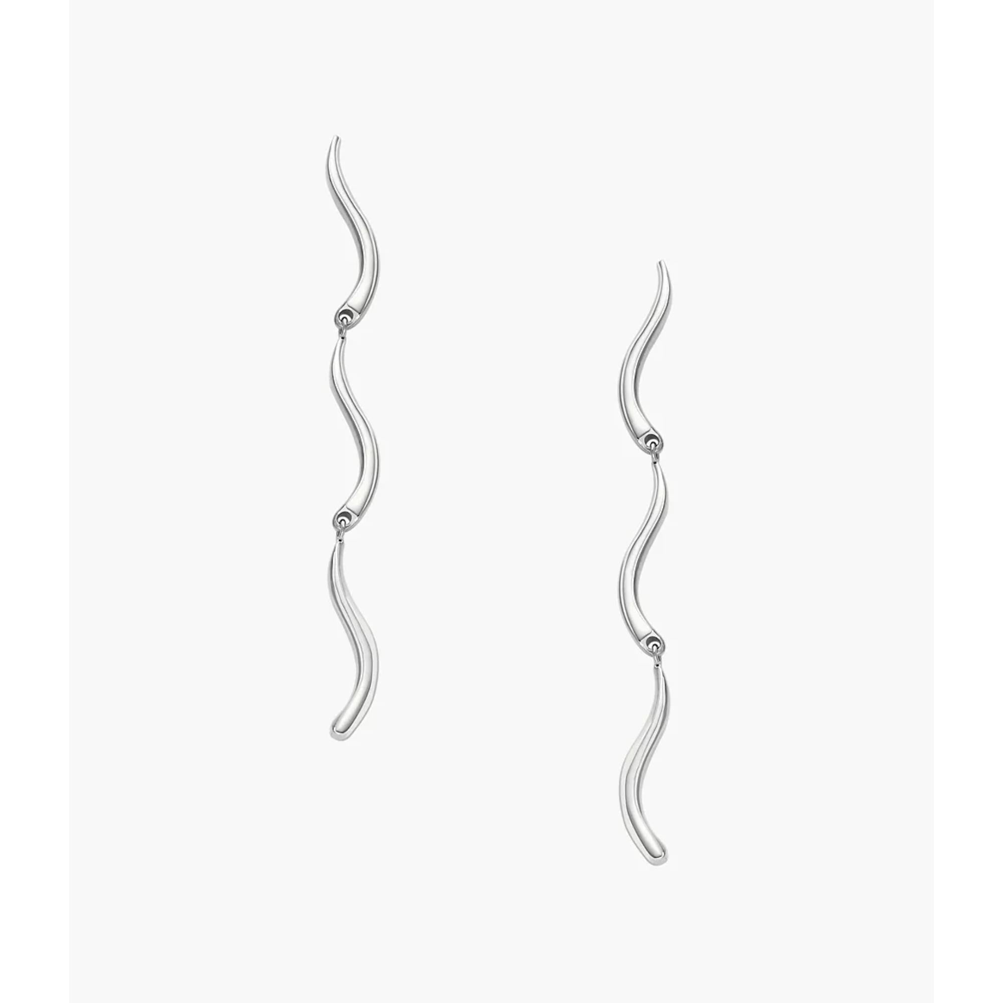 Skagen Kariana Waves Stainless Steel Long Drop Women's Earrings SKJ1792040