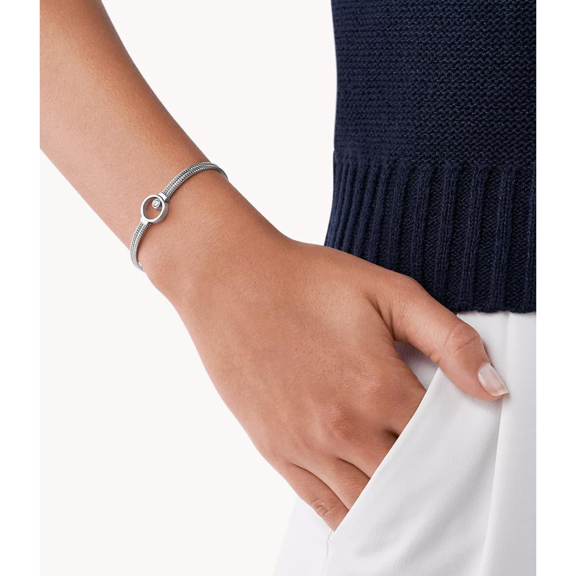 Skagen Linje Modern Silver-Tone Circle Women's Bracelet SKJ0834040