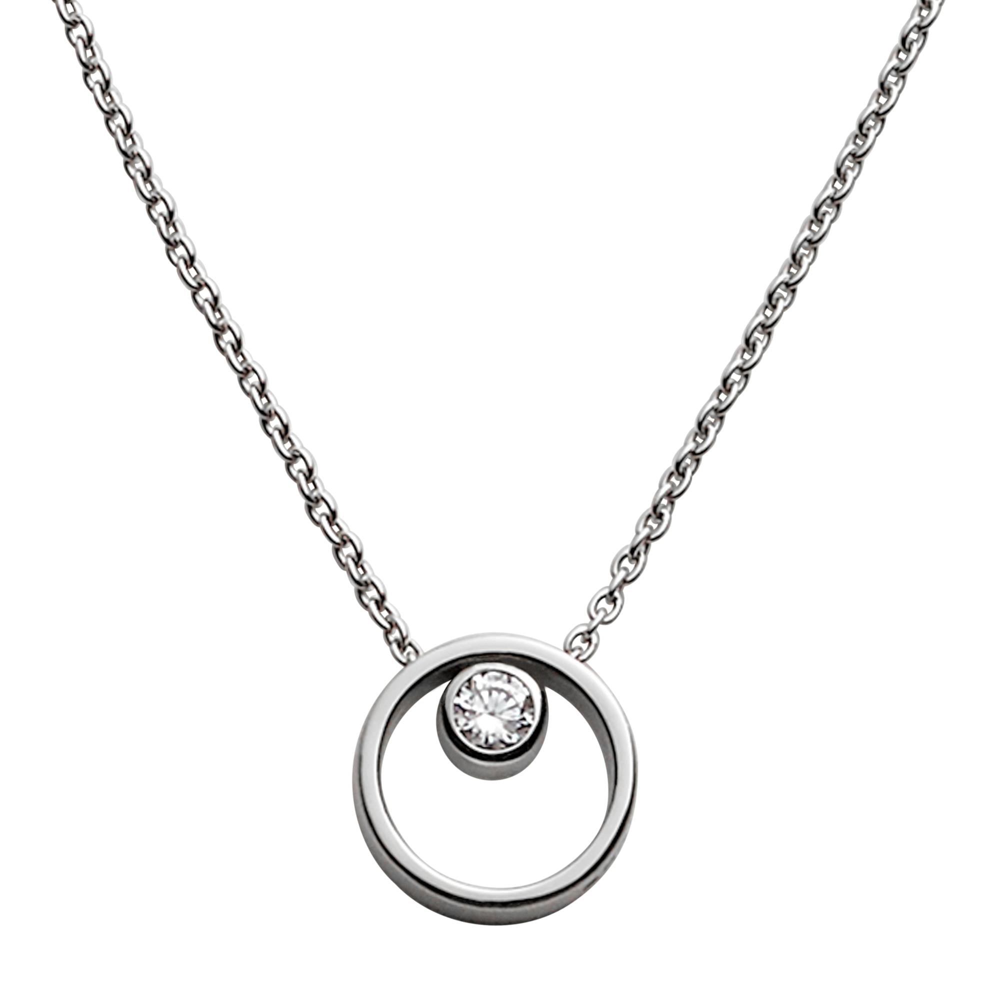 Skagen Linje Modern Silver-Tone Circle Women's Necklace SKJ0833040